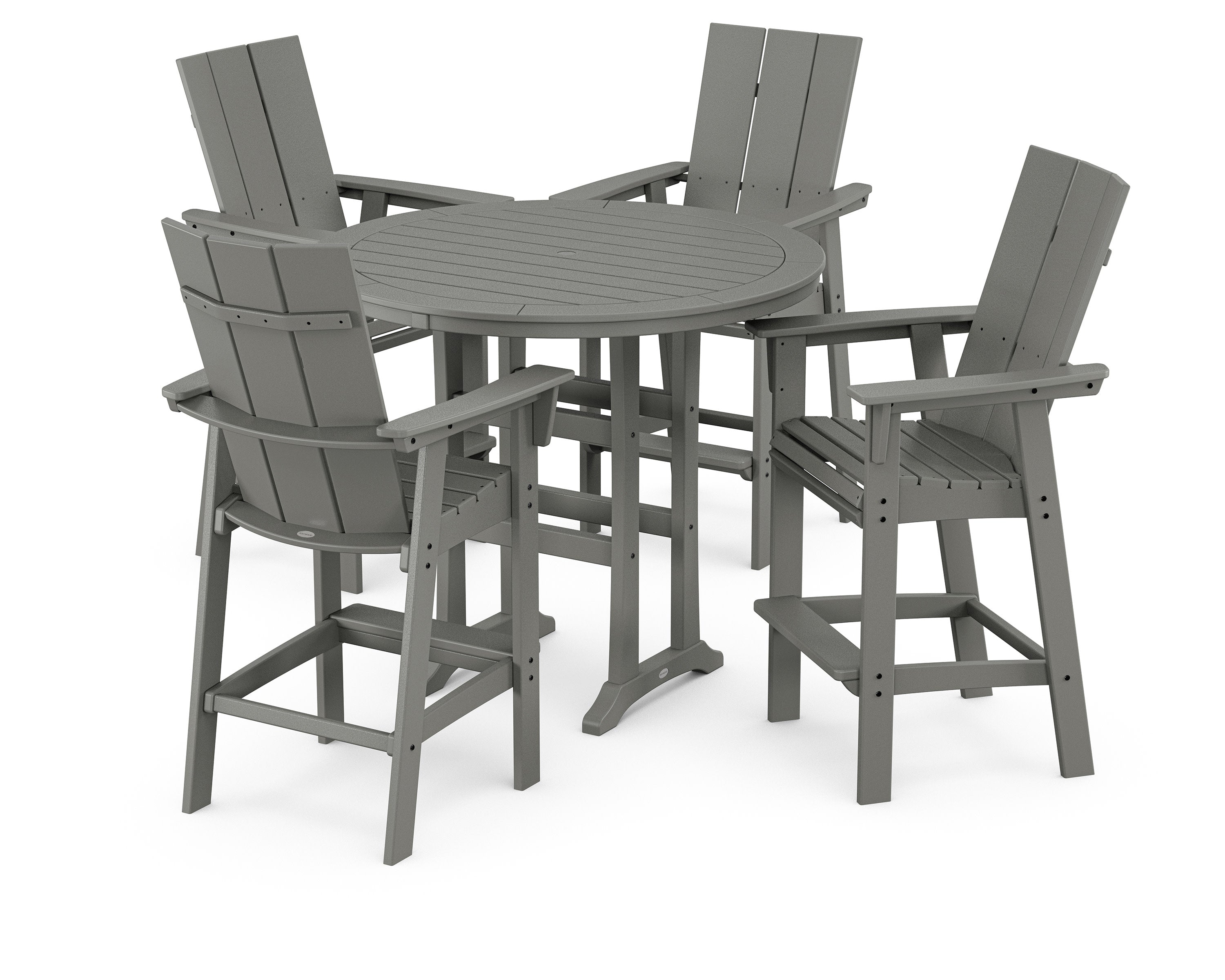 Modern Curveback Adirondack 5-Piece Nautical Trestle Bar Set
