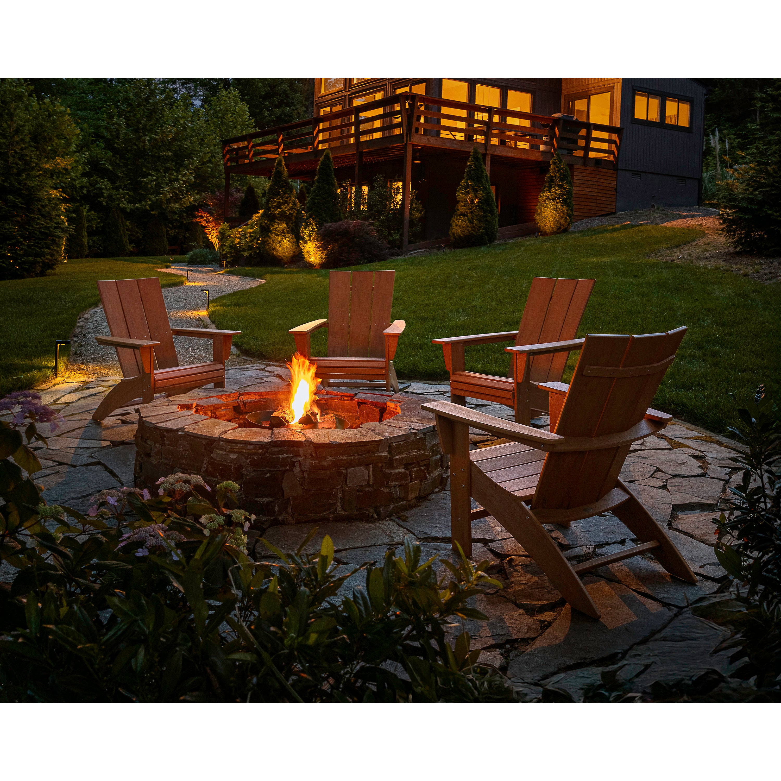 4-Piece Modern Curveback Adirondack Conversation Set