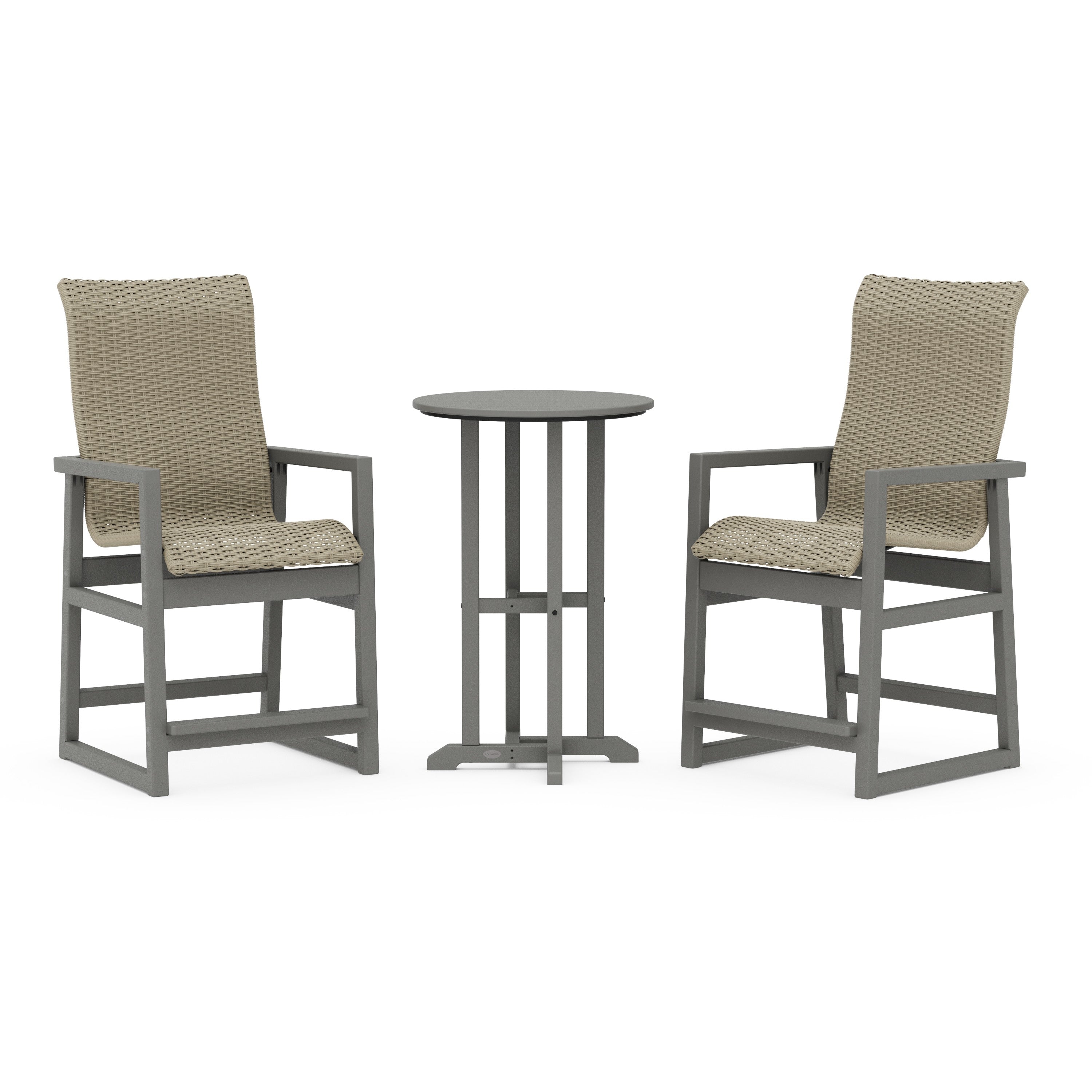 EDGE Woven Highback 3-Piece Farmhouse Counter Set