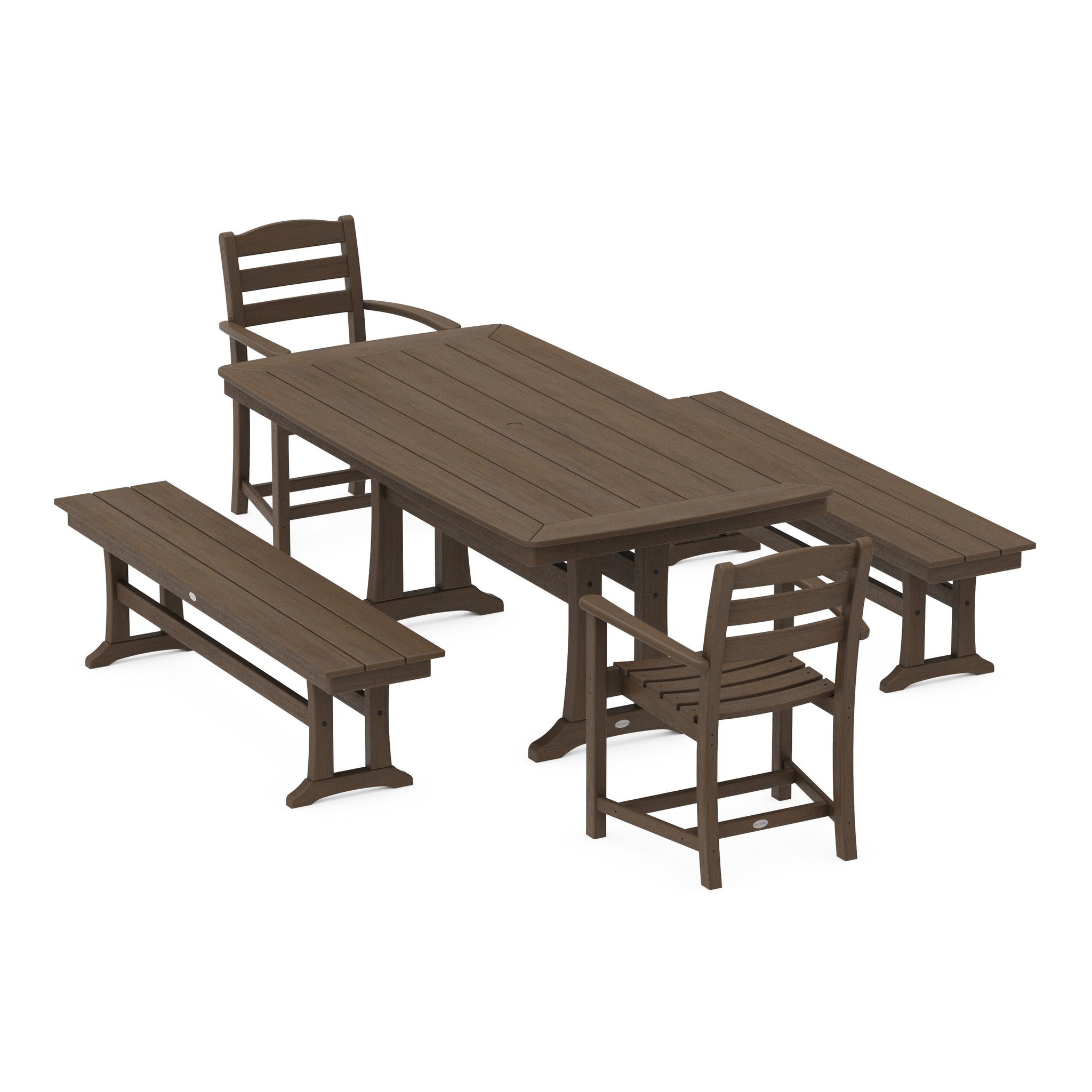 La Casa Cafe 5-Piece Dining Set with Trestle Legs