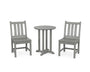 Traditional Garden Side Chair 3-Piece Round Bistro Dining Set