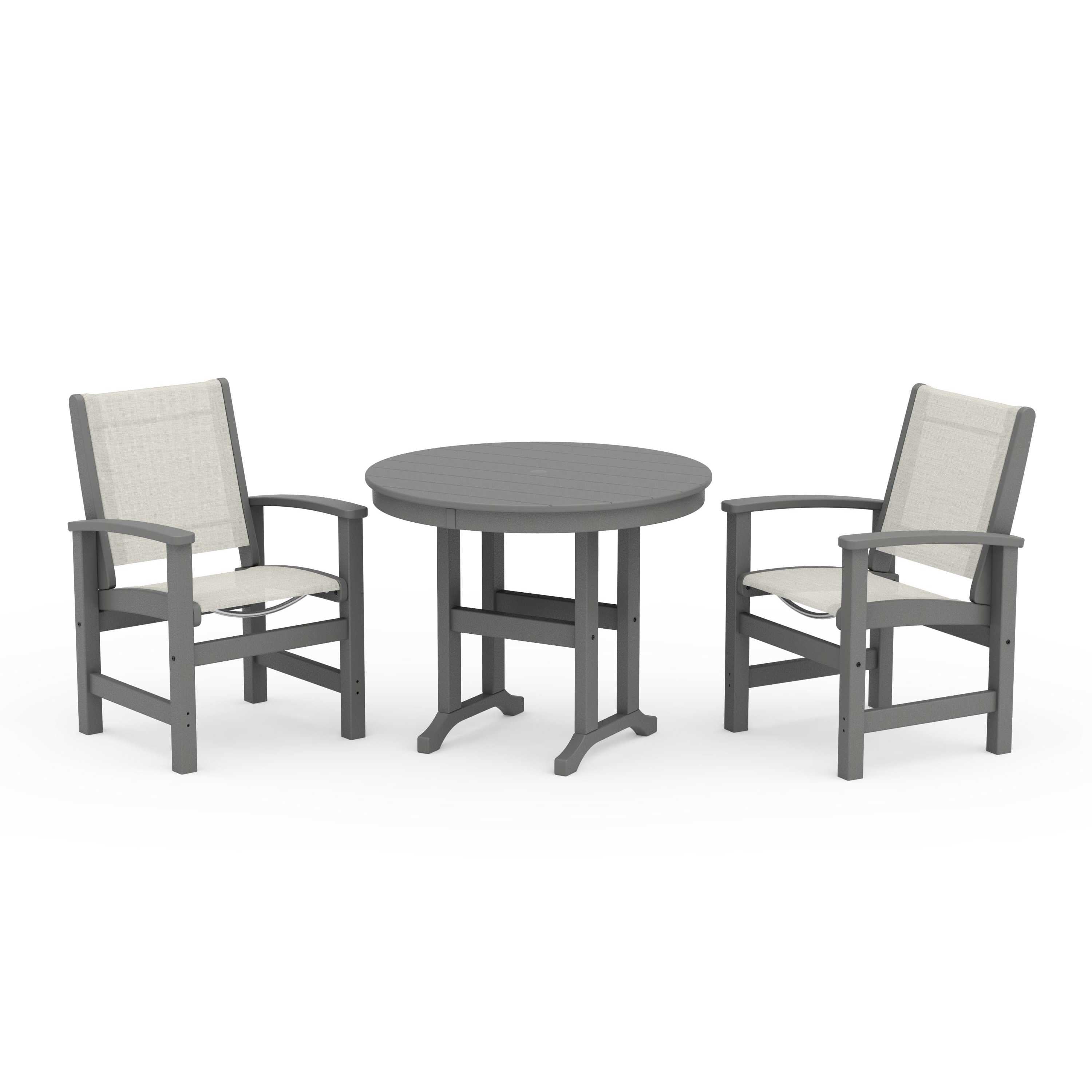 Coastal 3-Piece Round Dining Set