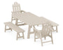 Long Island 5-Piece Rustic Farmhouse Dining Set With Benches