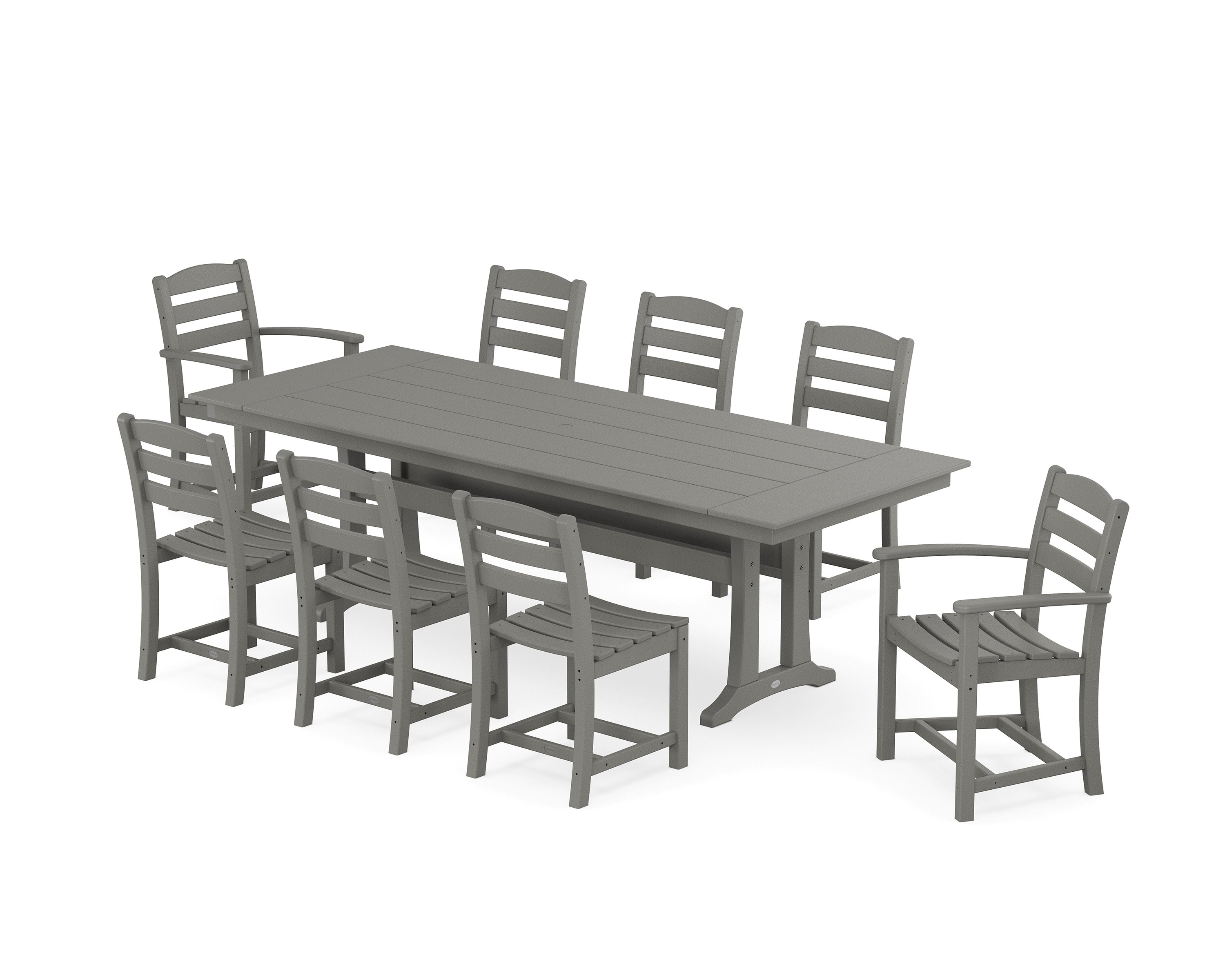 La Casa Café 9-Piece Farmhouse Dining Set with Trestle Legs