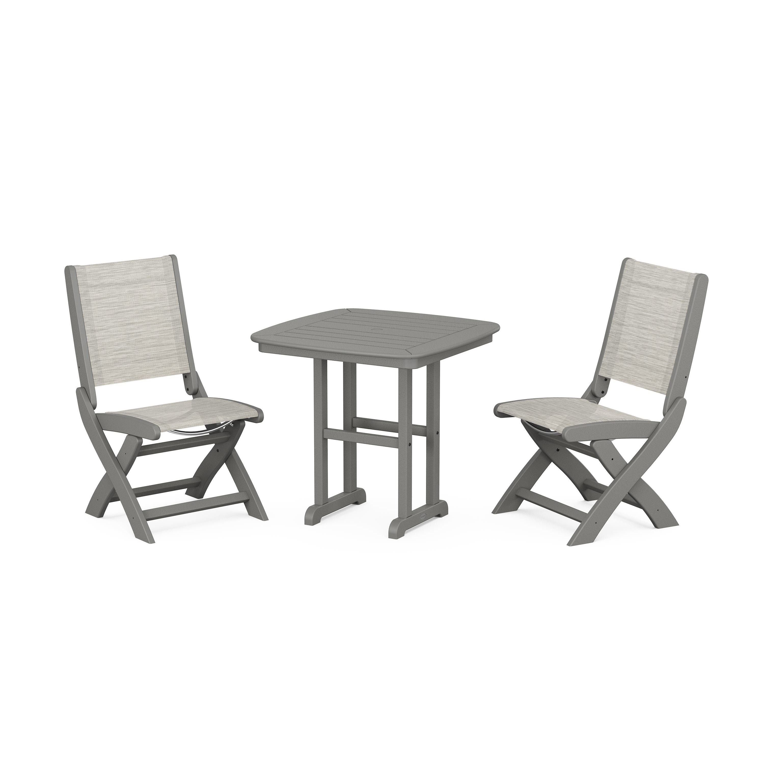 POLYWOOD Coastal Folding Side Chair Dining Set - Thumbnail 4