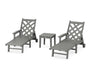 Wovendale 3-Piece Chaise Set with Arms and Wheels