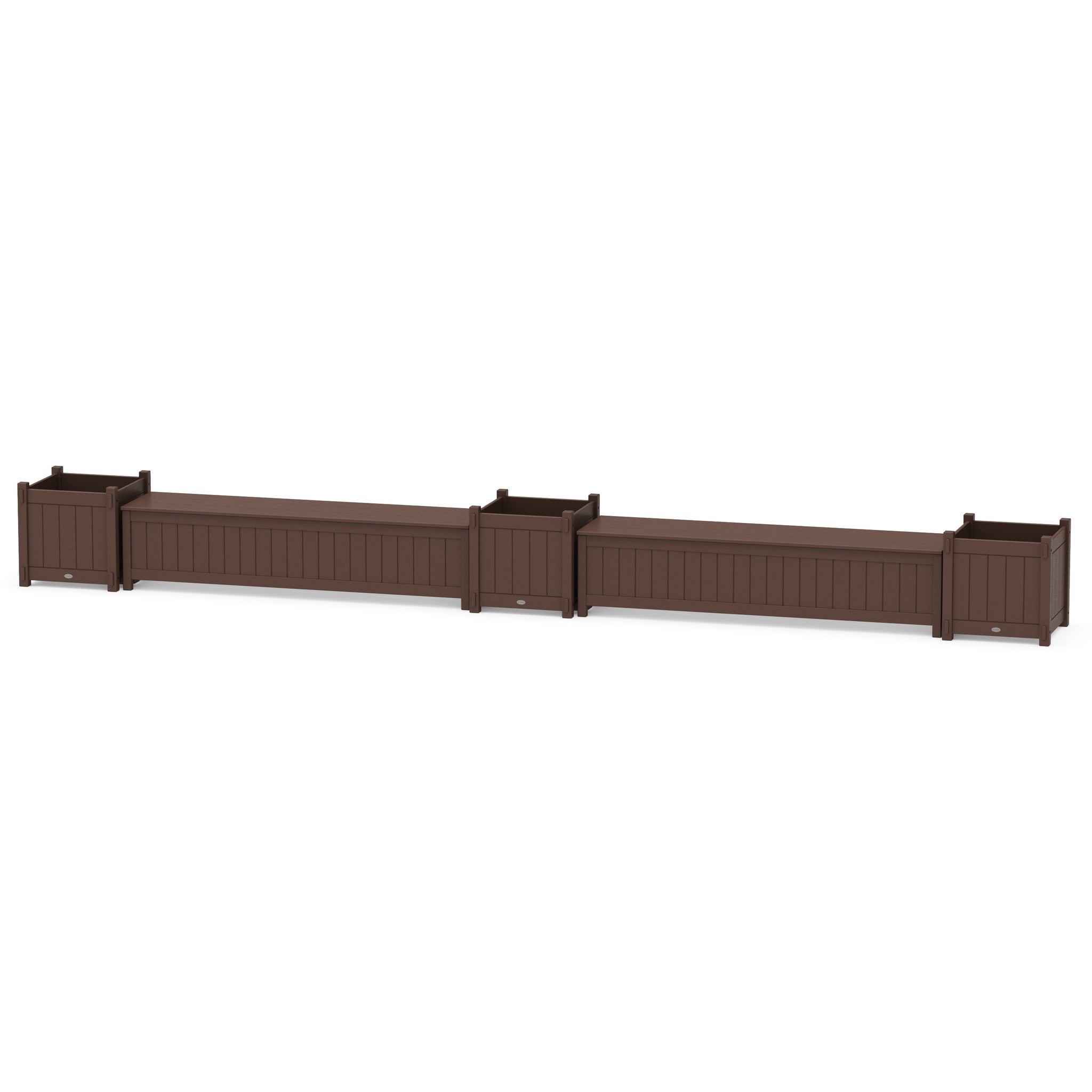 72" Vineyard Straight Double Planter Storage Bench Set- Large