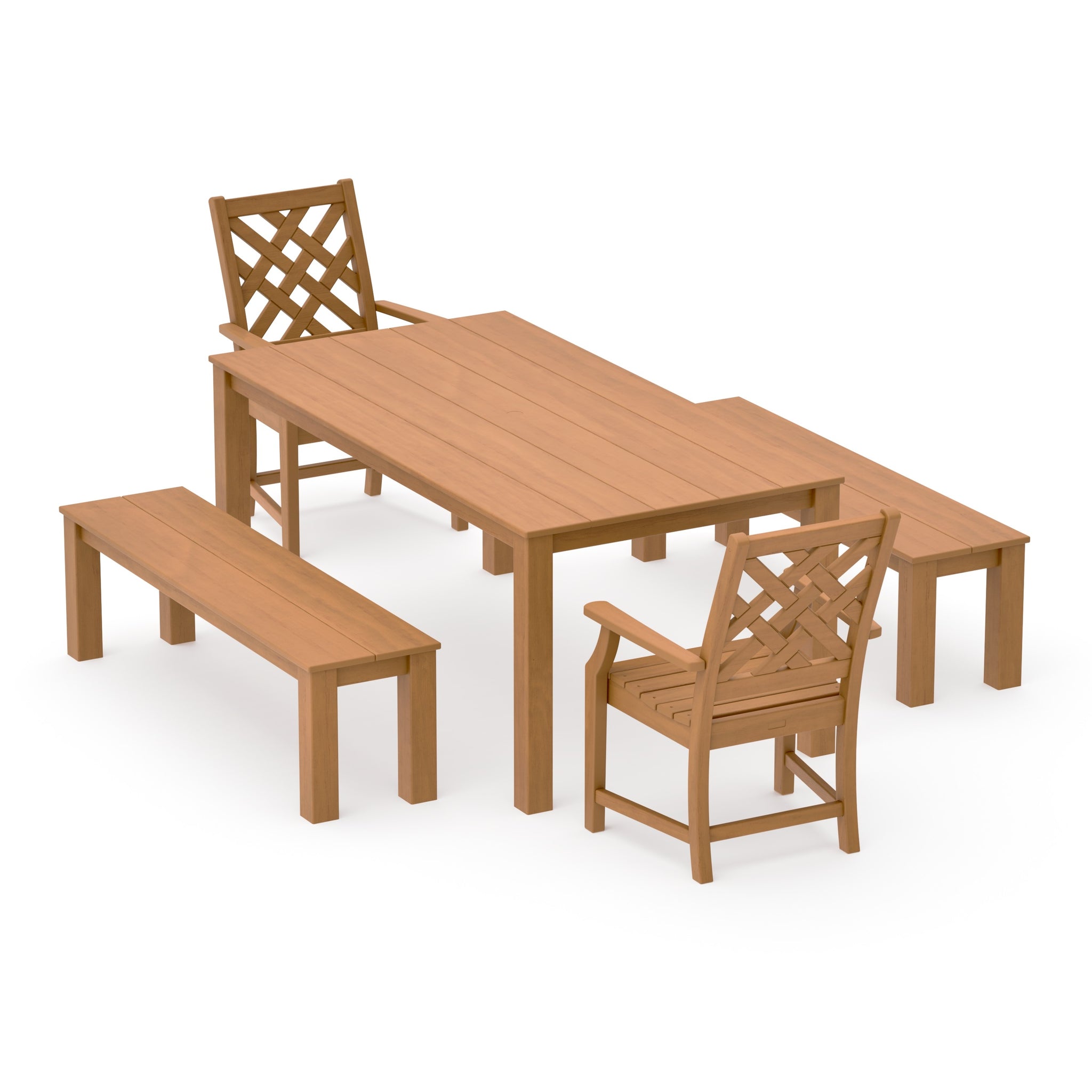 Wovendale 5-Piece Parsons Dining Set with Benches