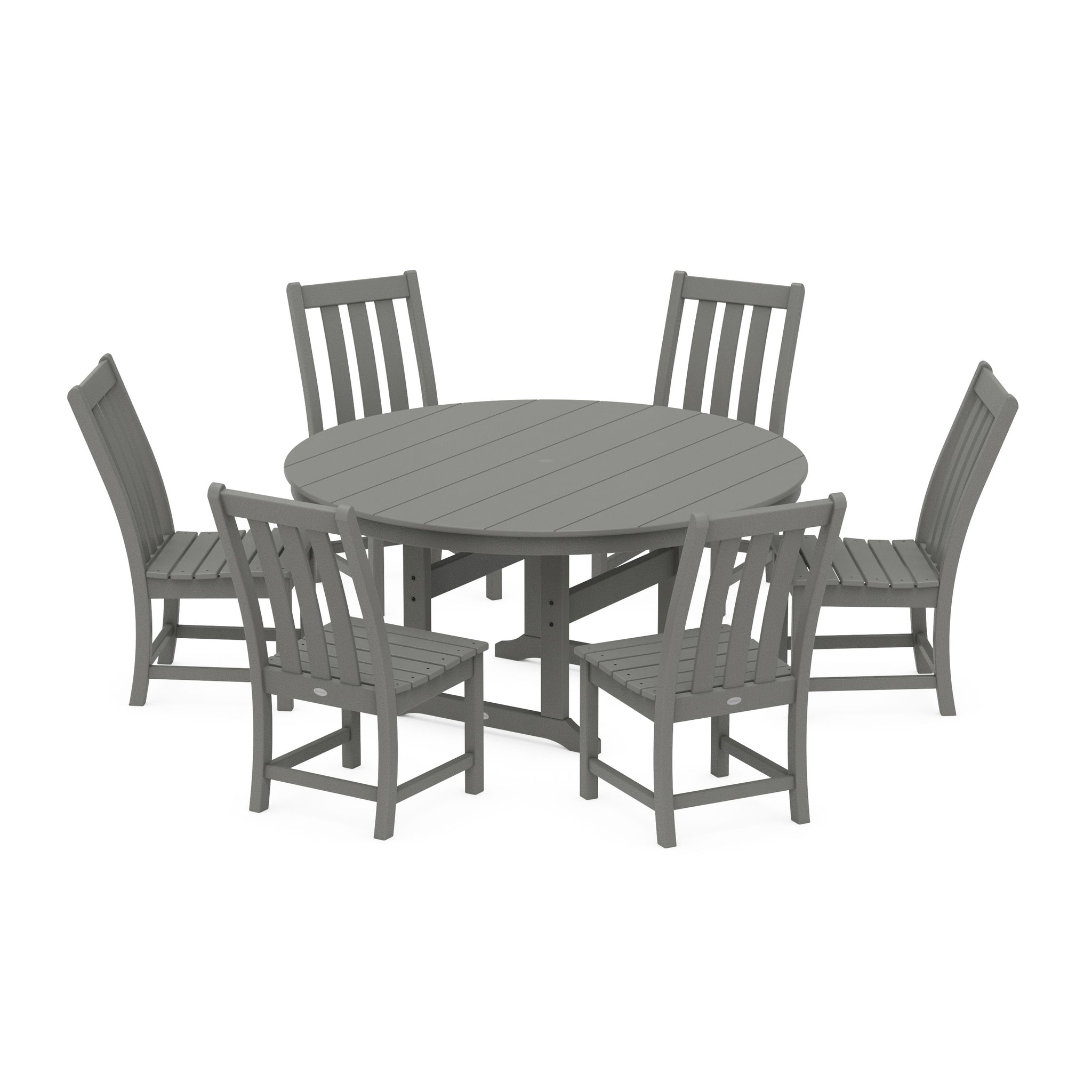Vineyard 7-Piece Side Chair Round Farmhouse Dining Set