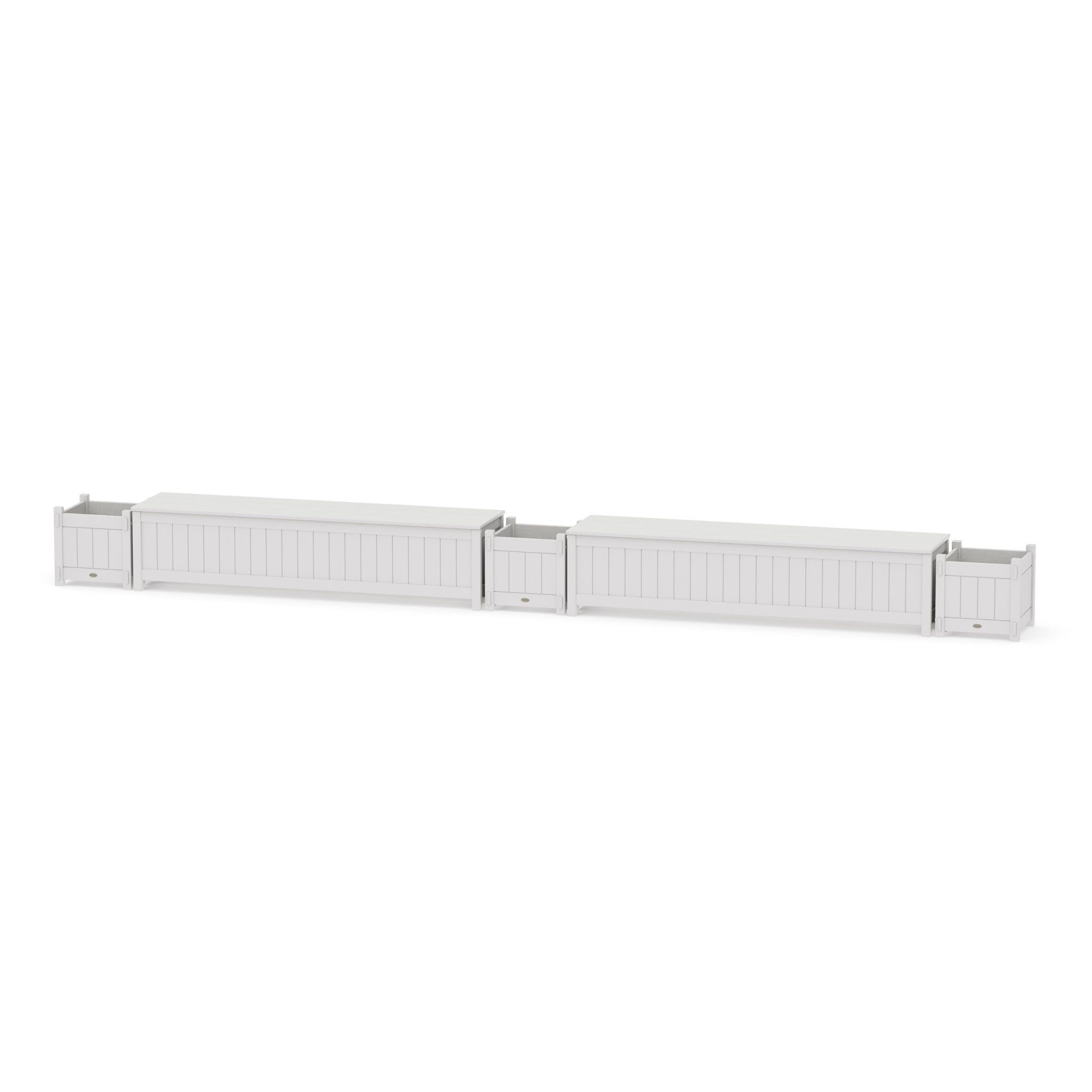 72" Vineyard Straight Double Planter Storage Bench Set