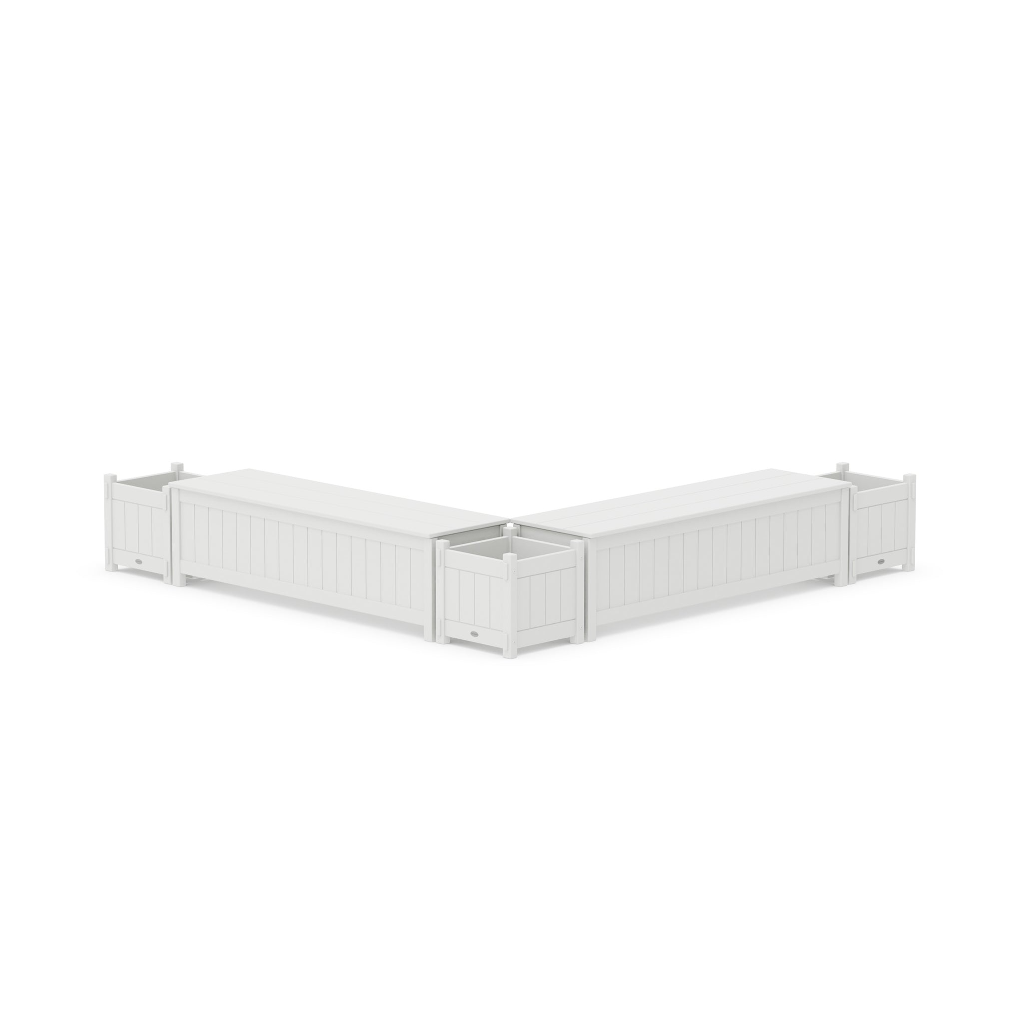 60" Vineyard L- Shaped Planter Storage Bench Corner Set