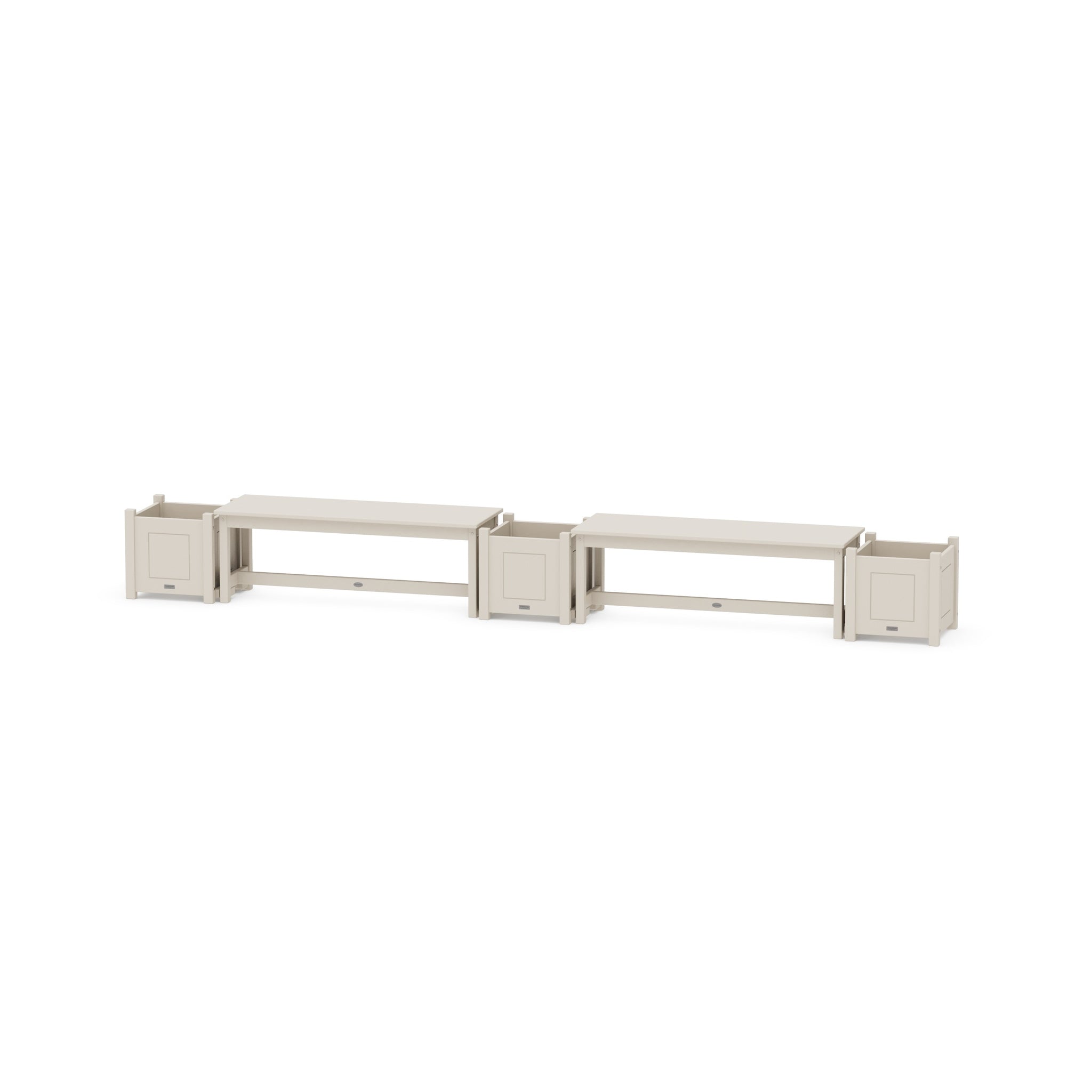 48" Country Living Straight Double Planter Bench Set