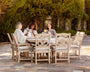 Chinoiserie 9-Piece Square Farmhouse Dining Set with Trestle Legs