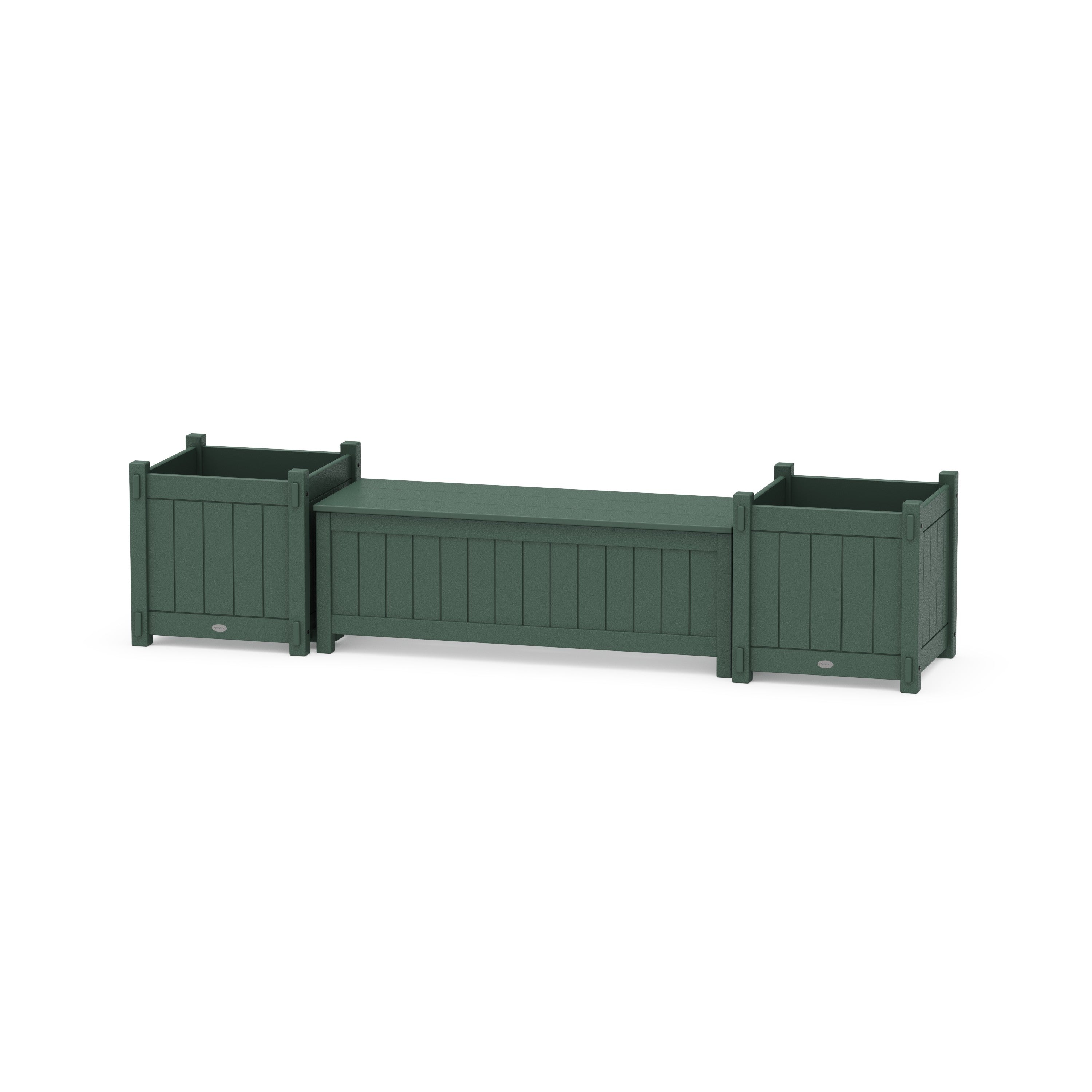 48" Vineyard Straight Planter Storage Bench Set- Large