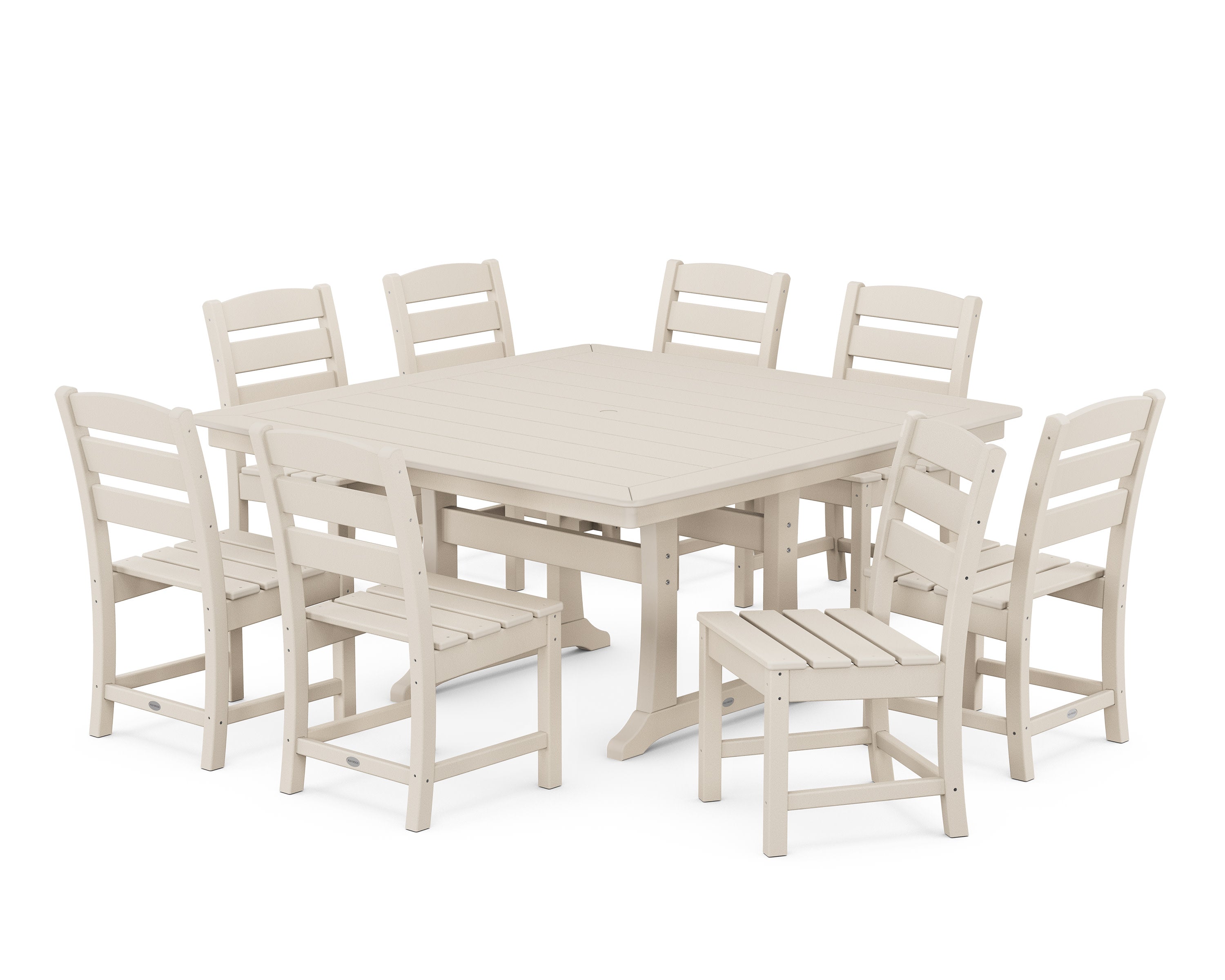Lakeside 9-Piece Nautical Trestle Dining Set