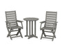 Captain Folding Chair 3-Piece Round Bistro Dining Set