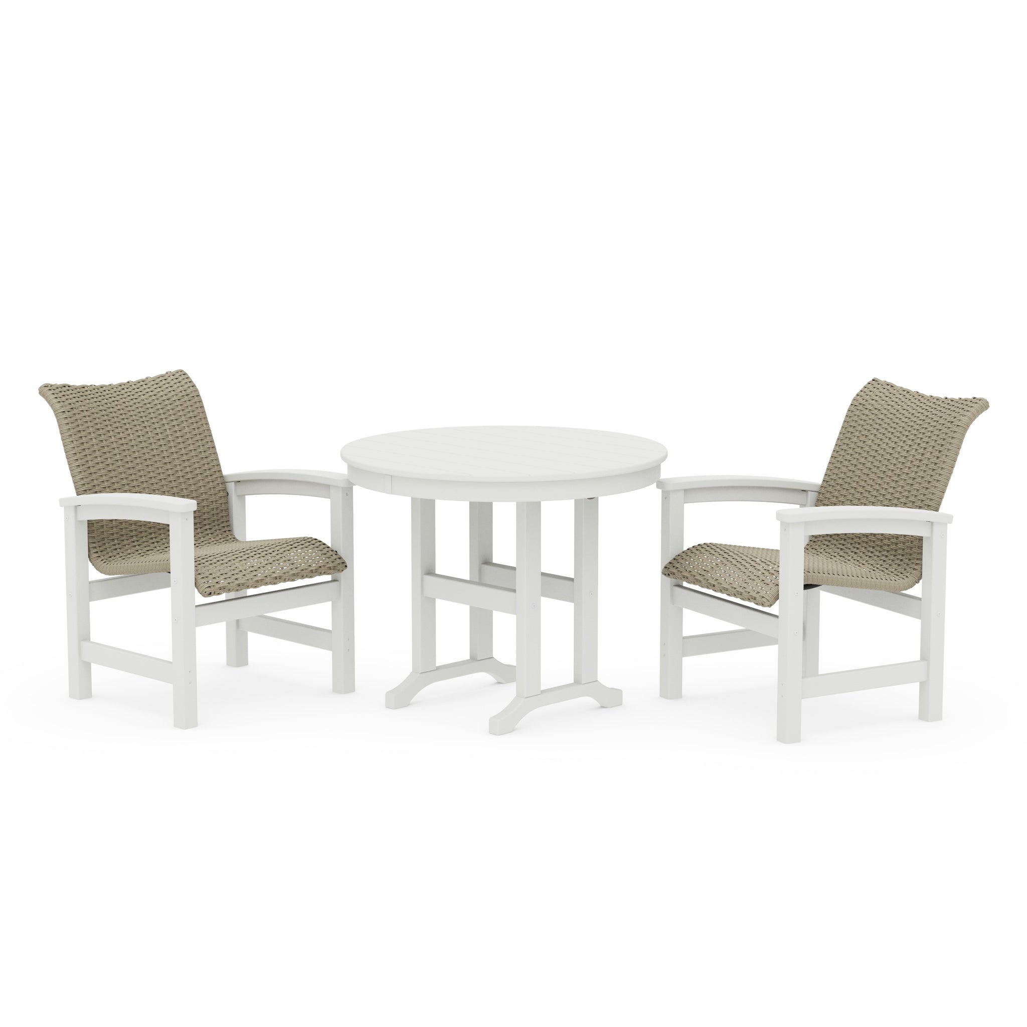 Coastal Woven 3-Piece Farmhouse Dining Set
