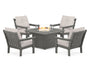 Vineyard 5-Piece Conversation Set with Fire Pit Table