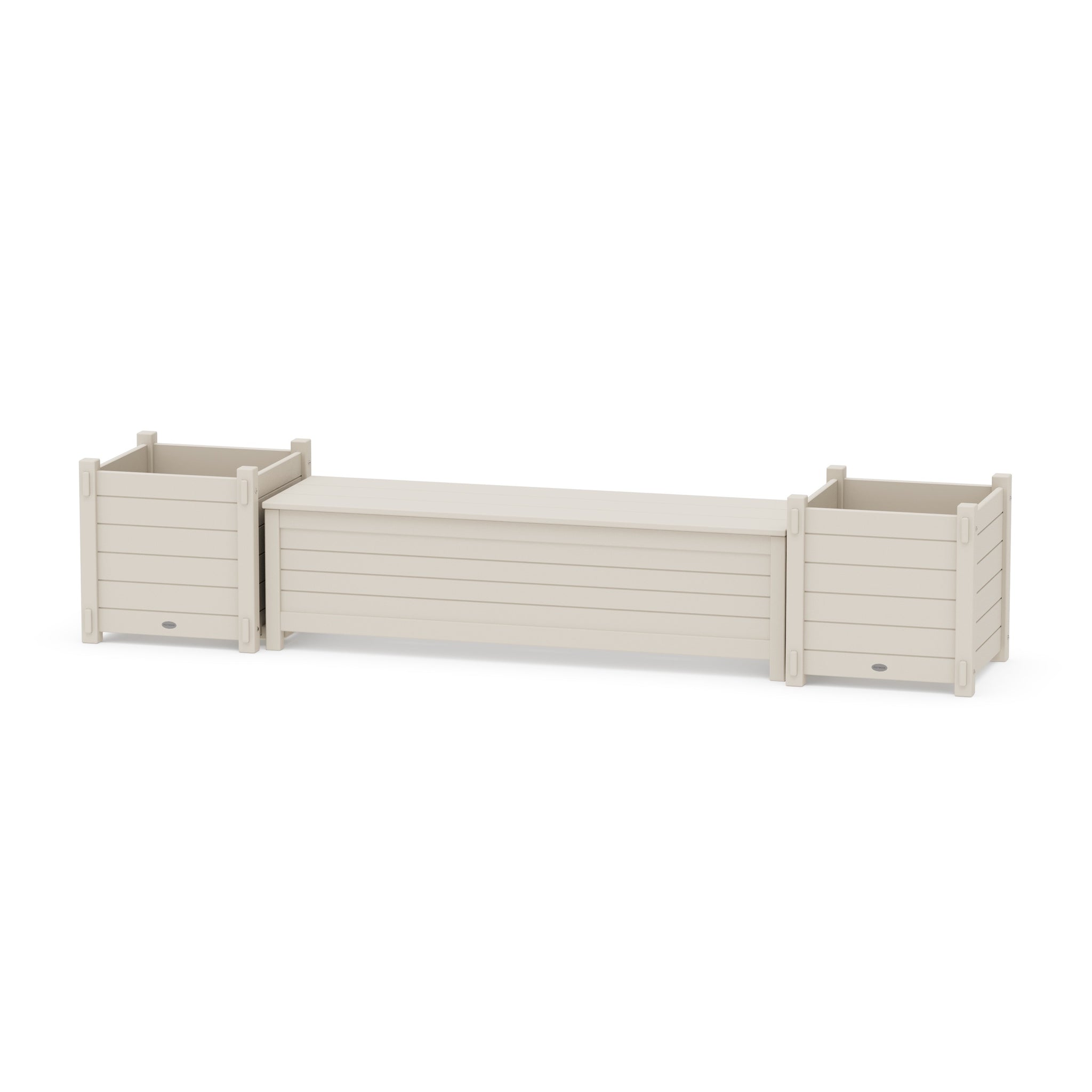 60" Nautical Straight Planter Storage Bench Set- Large