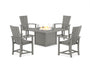 Quattro 4-Piece Upright Adirondack Conversation Set with Fire Pit Table