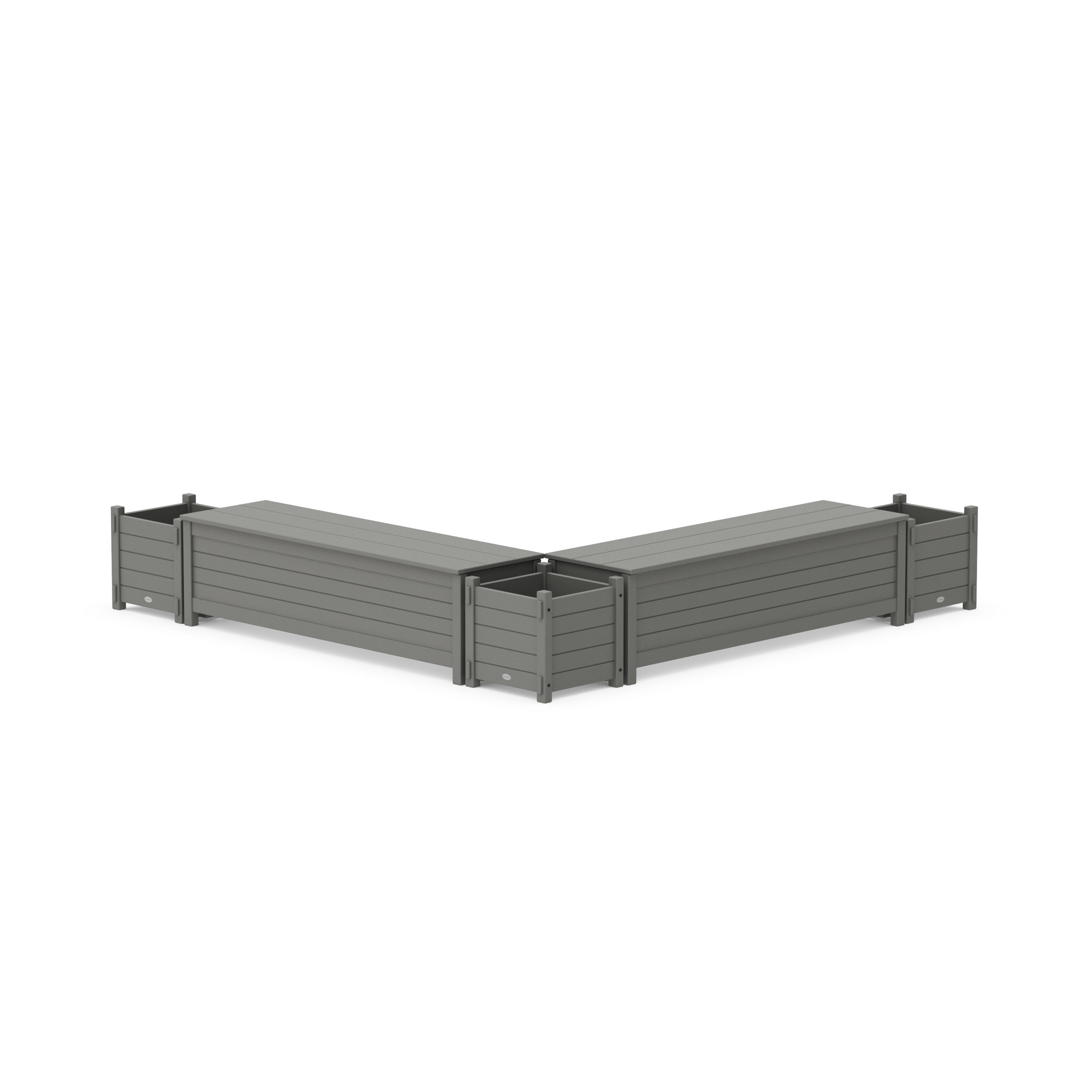 60" Nautical L- Shaped Planter Storage Bench Corner Set