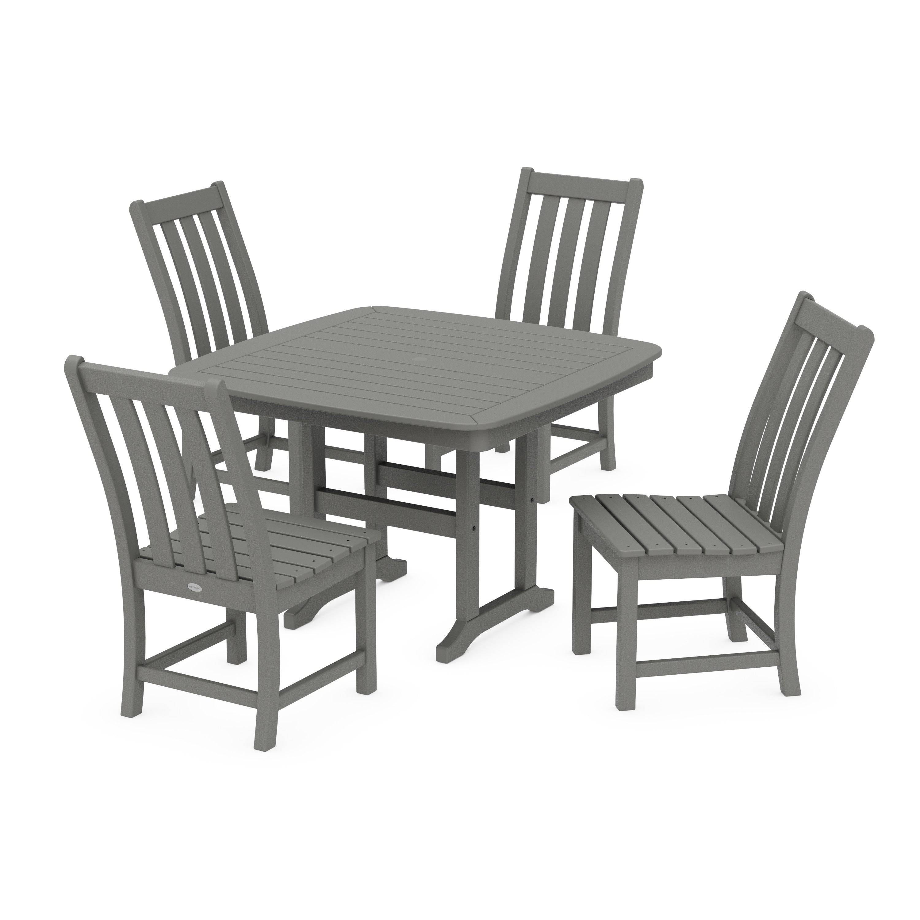 Vineyard Side Chair 5-Piece Dining Set with Trestle Legs