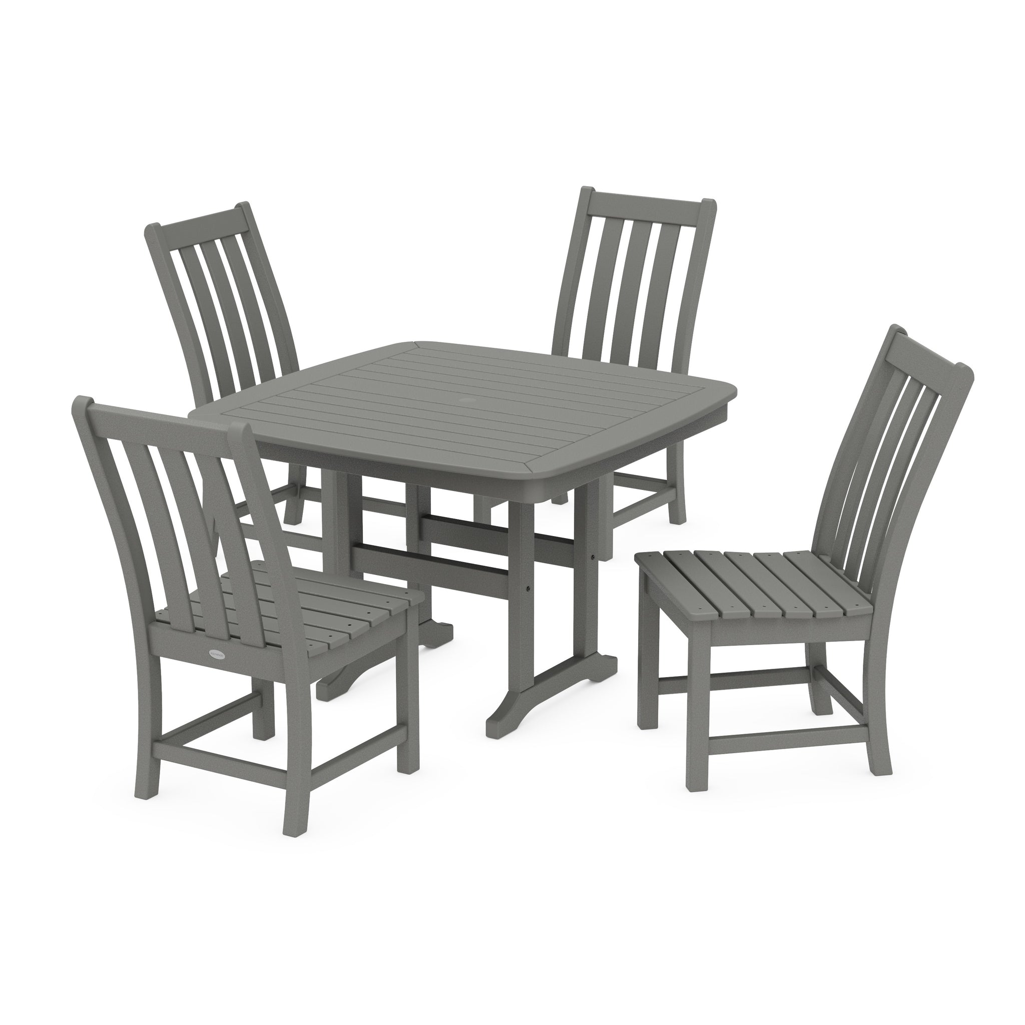 Vineyard Side Chair 5-Piece Dining Set with Trestle Legs
