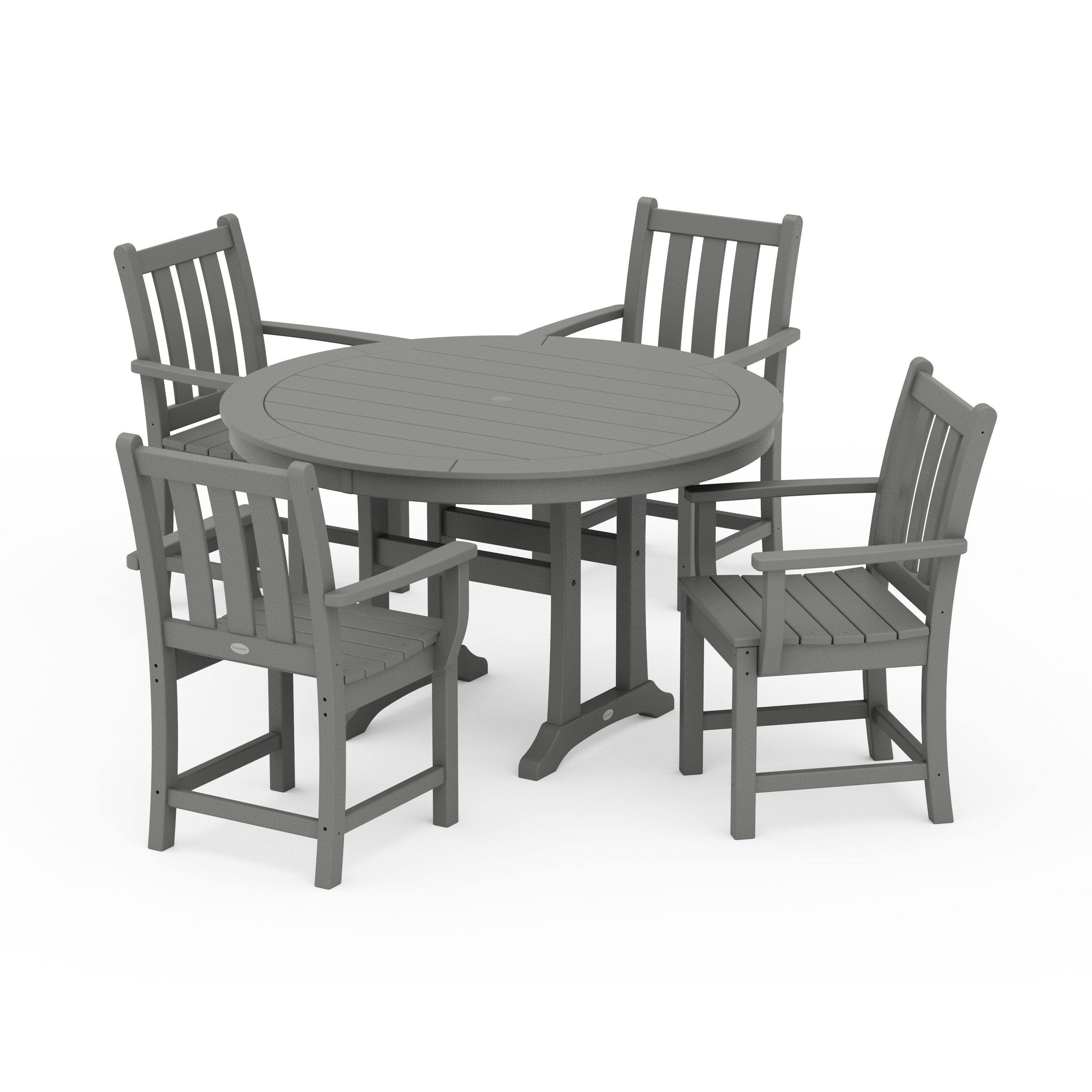 Traditional Garden 5-Piece Round Dining Set with Trestle Legs