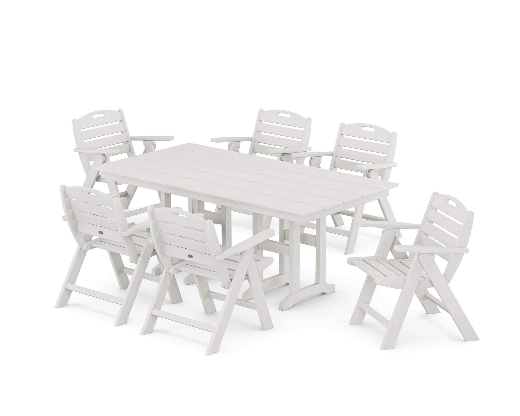 Nautical Lowback 7-Piece Farmhouse Dining Set