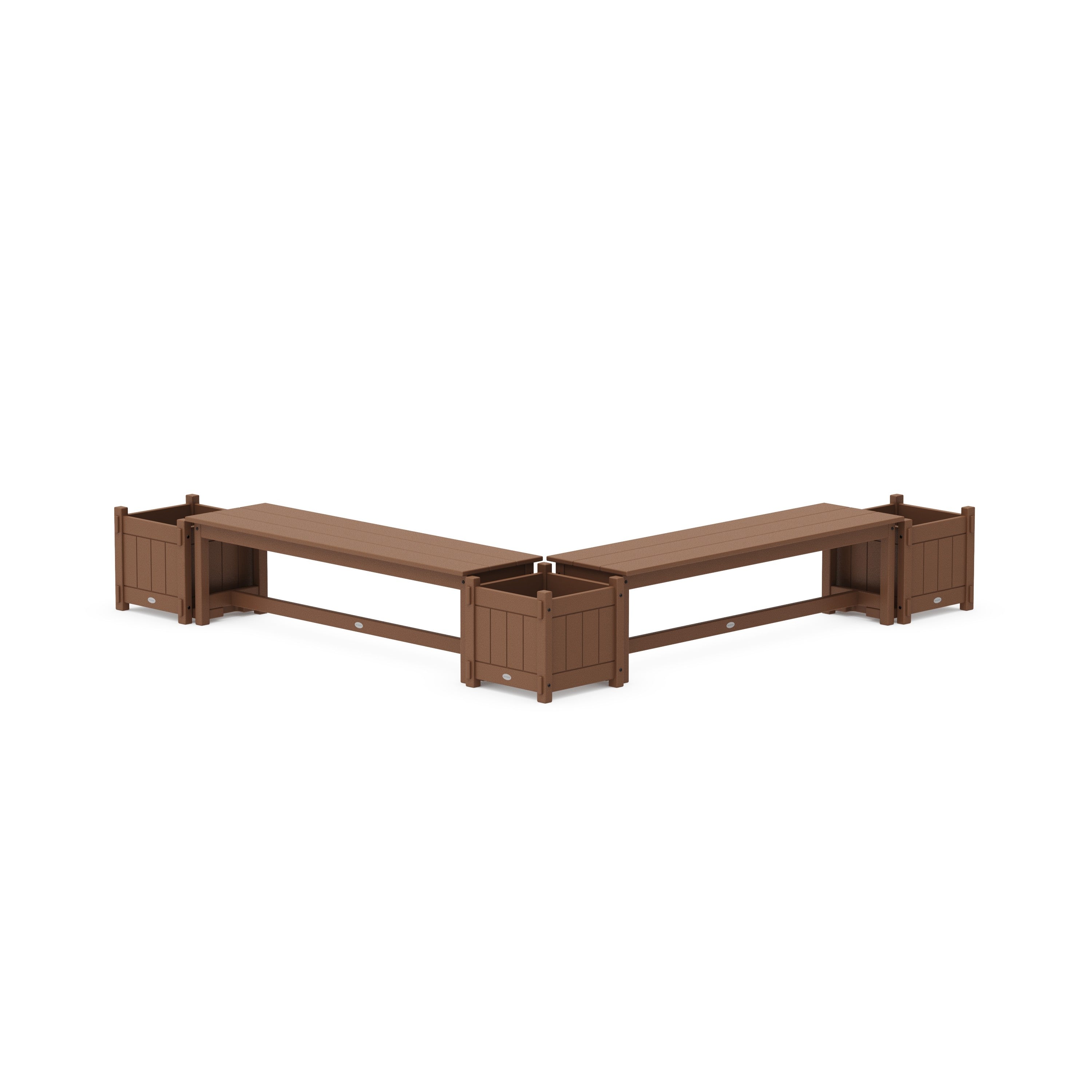 60" Vineyard L- Shaped Planter Bench Corner Set