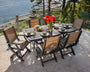 Coastal Folding Arm Chair 7-Piece Dining Set