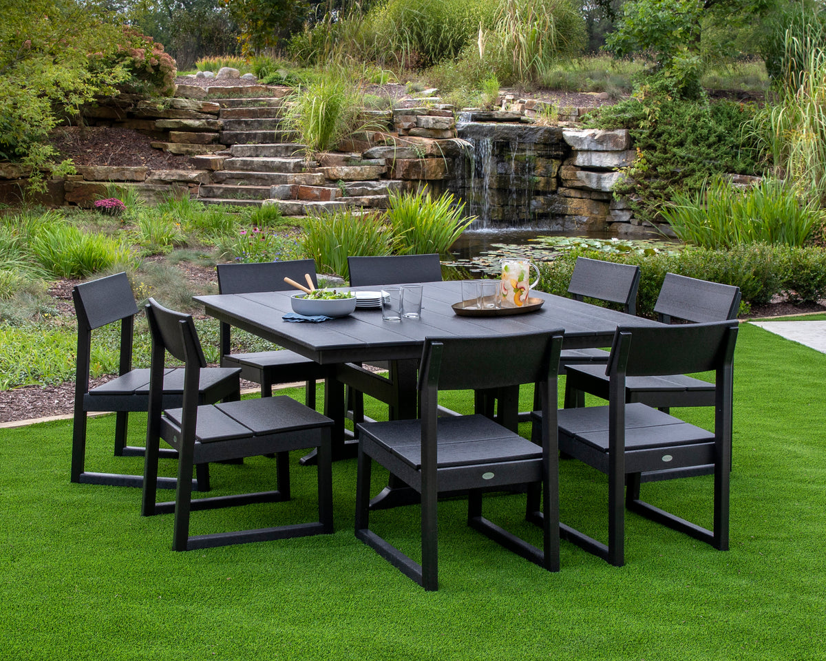 EDGE 9-Piece Farmhouse Trestle Dining Set - Main Image