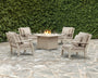 Chinoiserie 5-Piece Deep Seating Set with Fire Pit Table