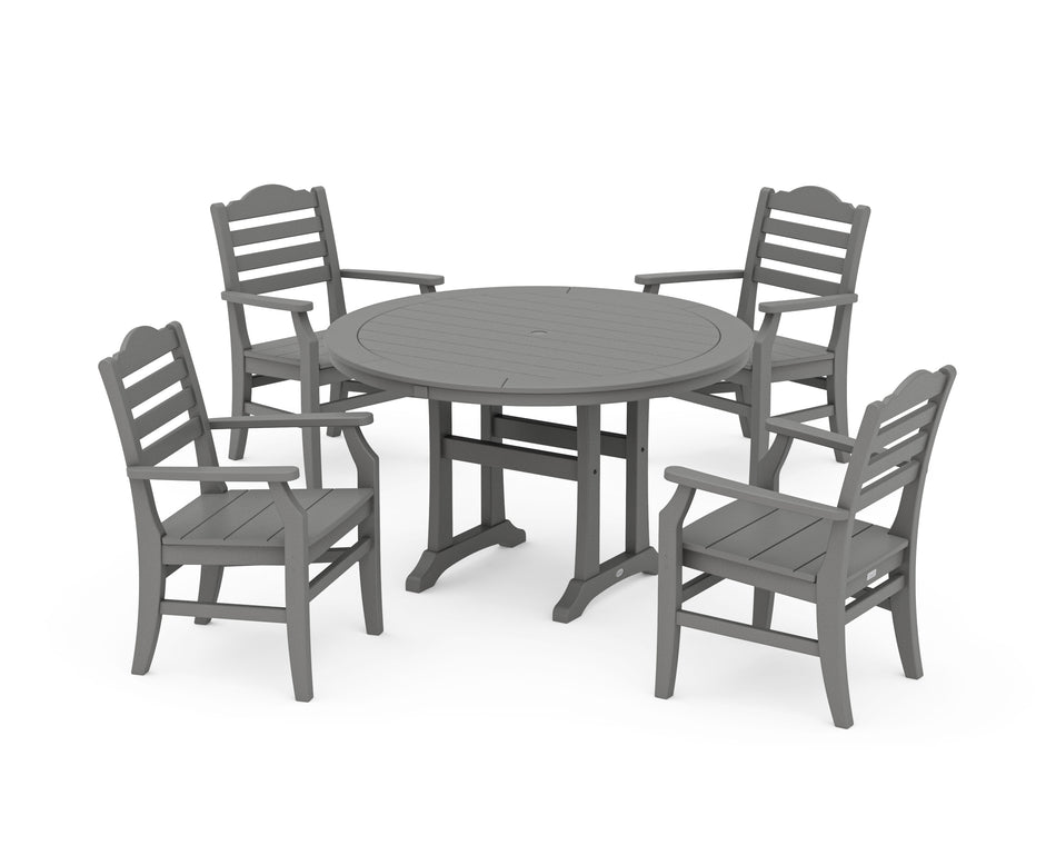 Savannah 5-Piece Round Dining Set with Trestle Legs