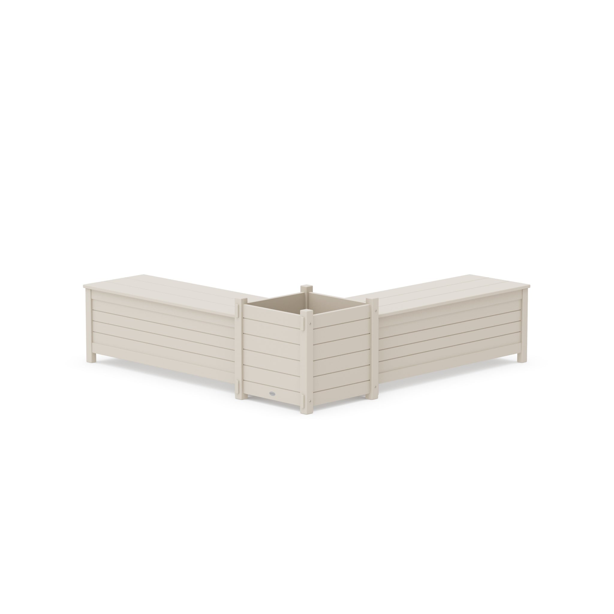 48" Nautical L- Shaped Planter Storage Bench Set- Large