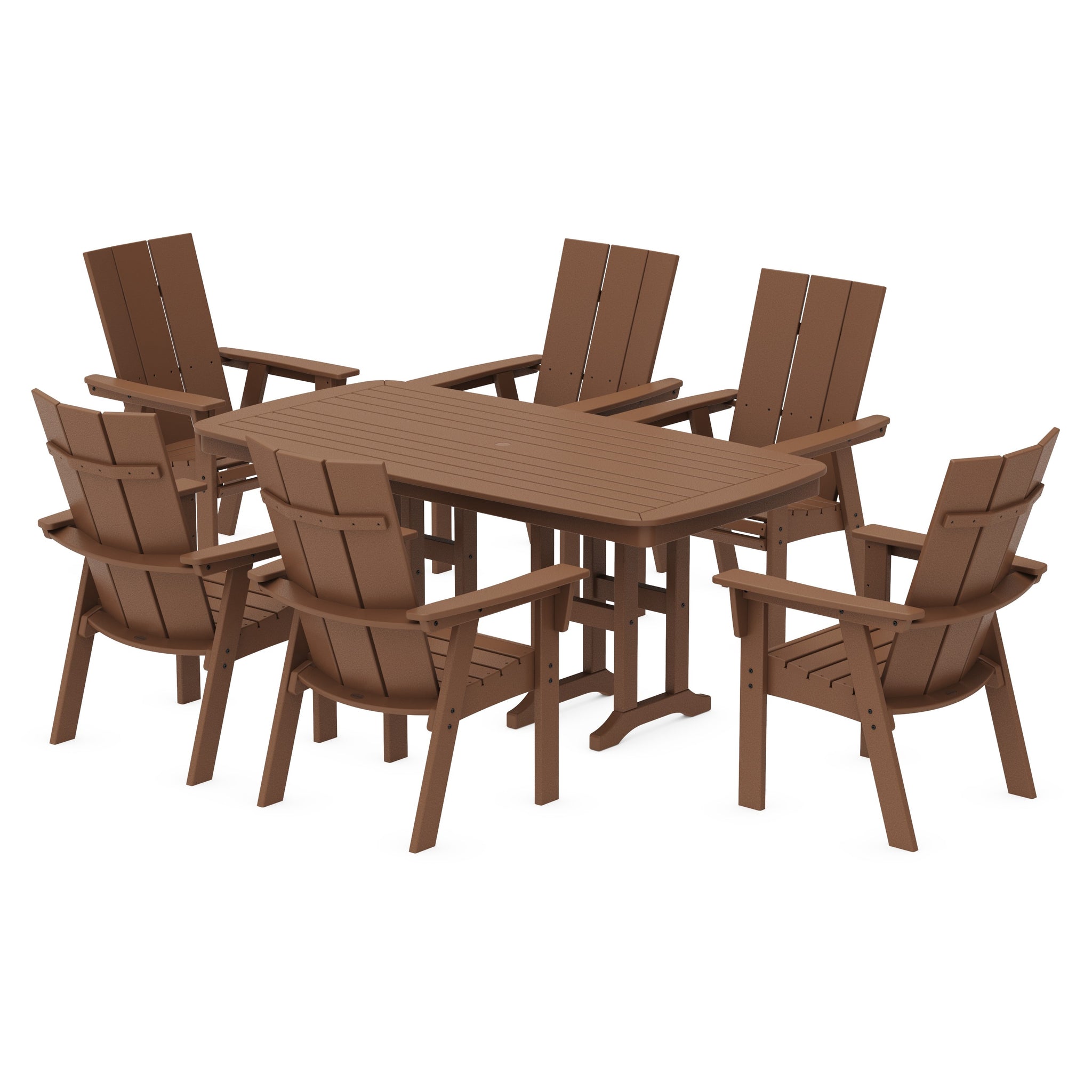 Modern Curveback Adirondack 7-Piece Dining Set