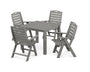 Nautical Folding Highback Chair 5-Piece Parsons Dining Set