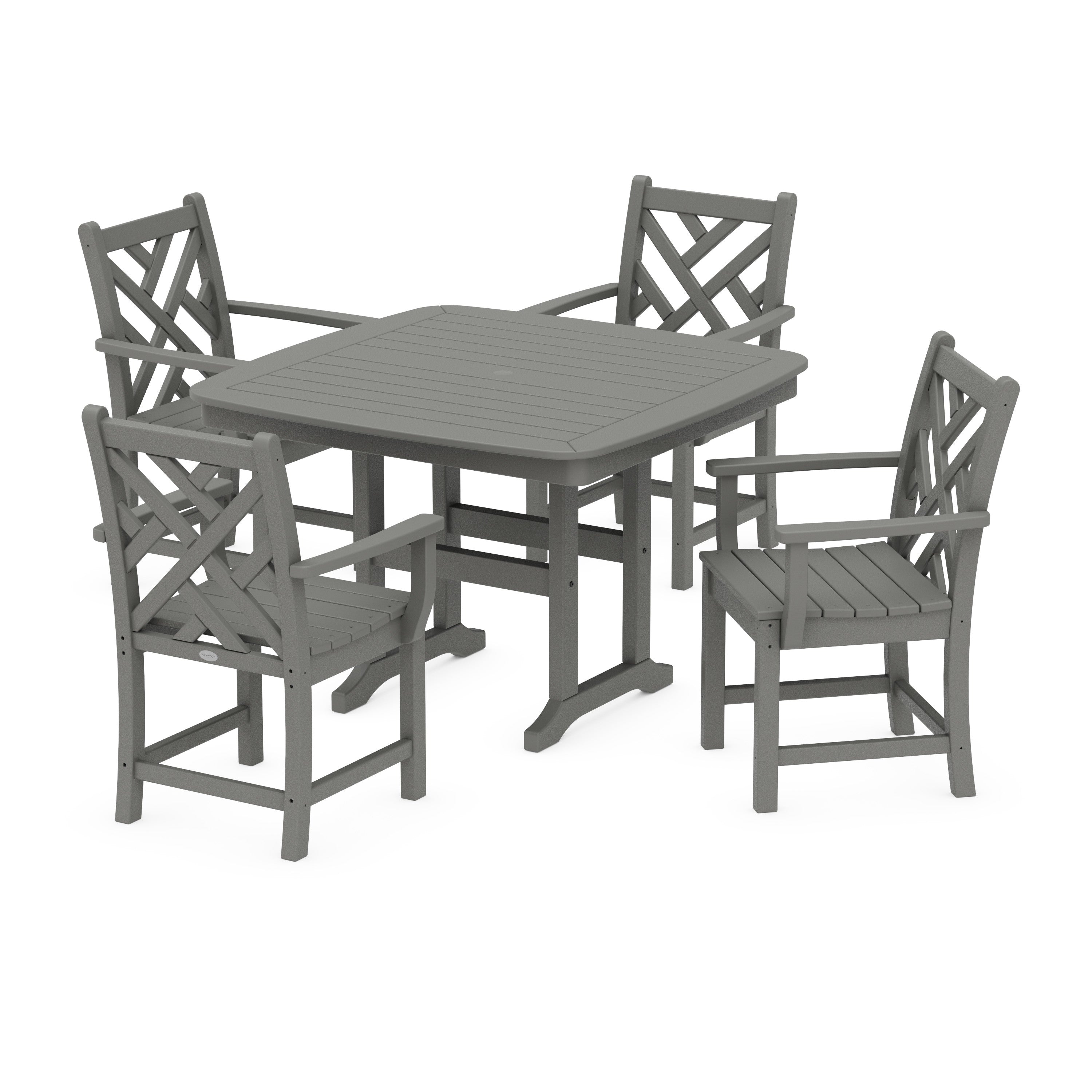 Chippendale 5-Piece Dining Set with Trestle Legs