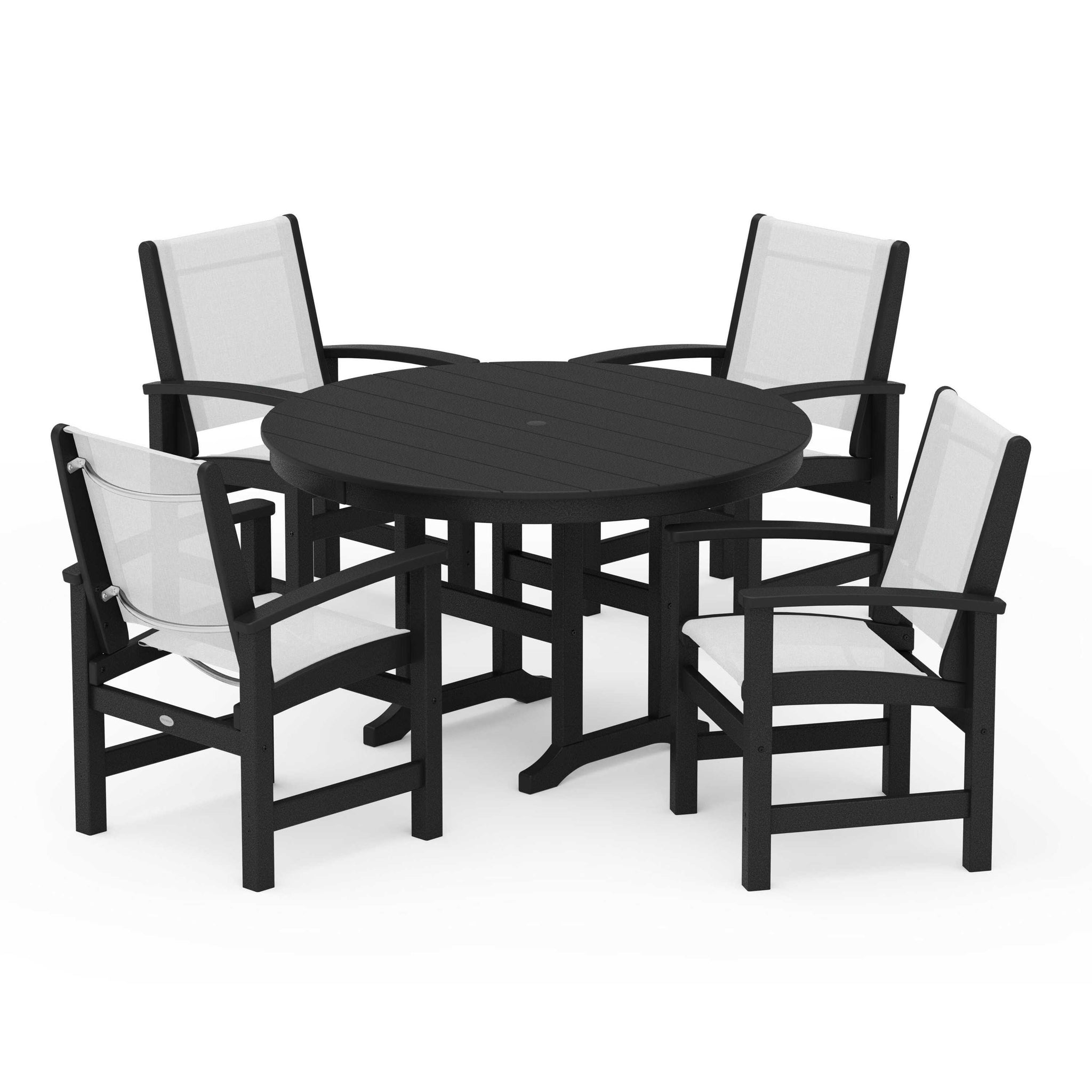 Coastal 5-Piece Round Farmhouse Dining Set