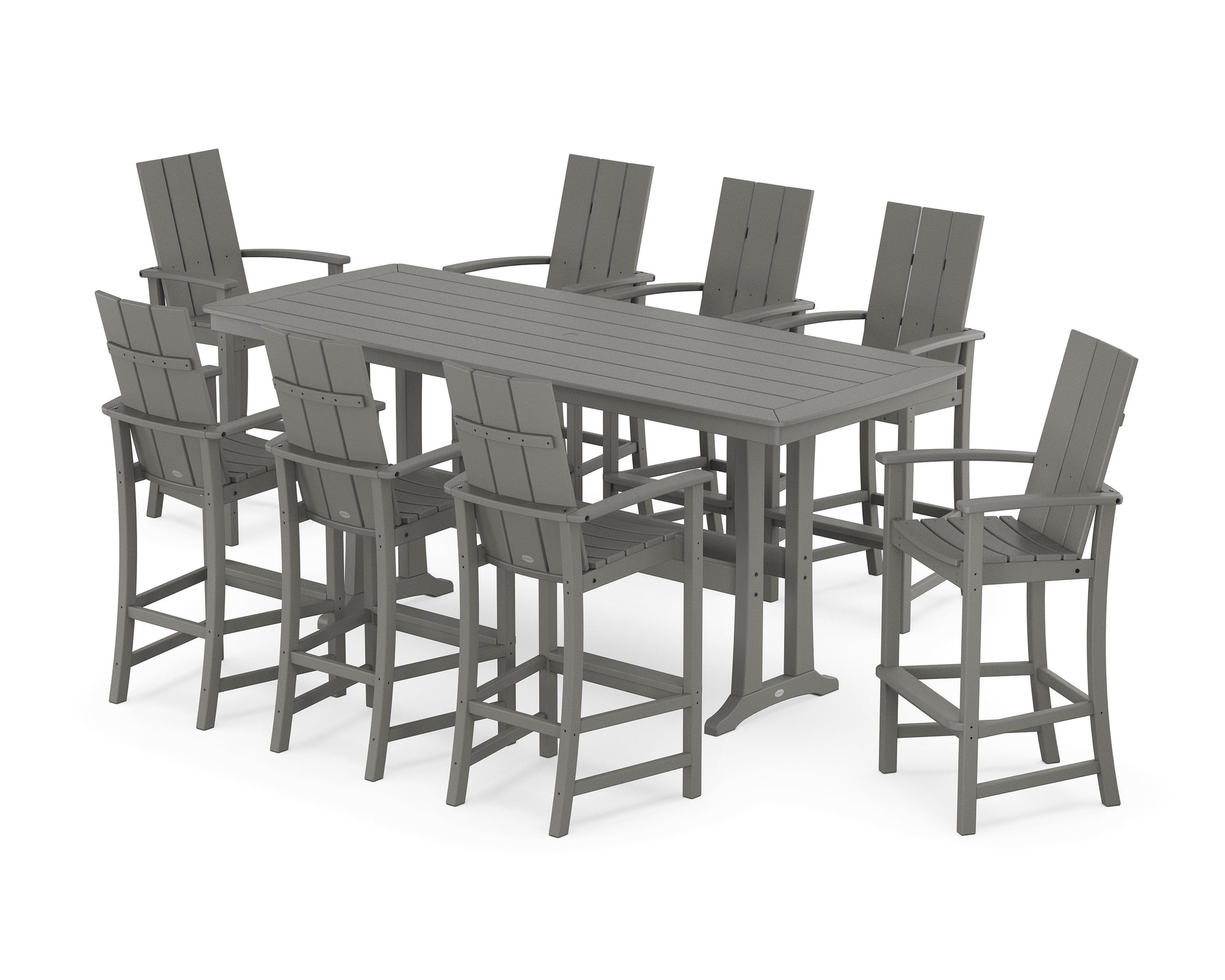 Modern Adirondack 9-Piece Bar Set with Trestle Legs