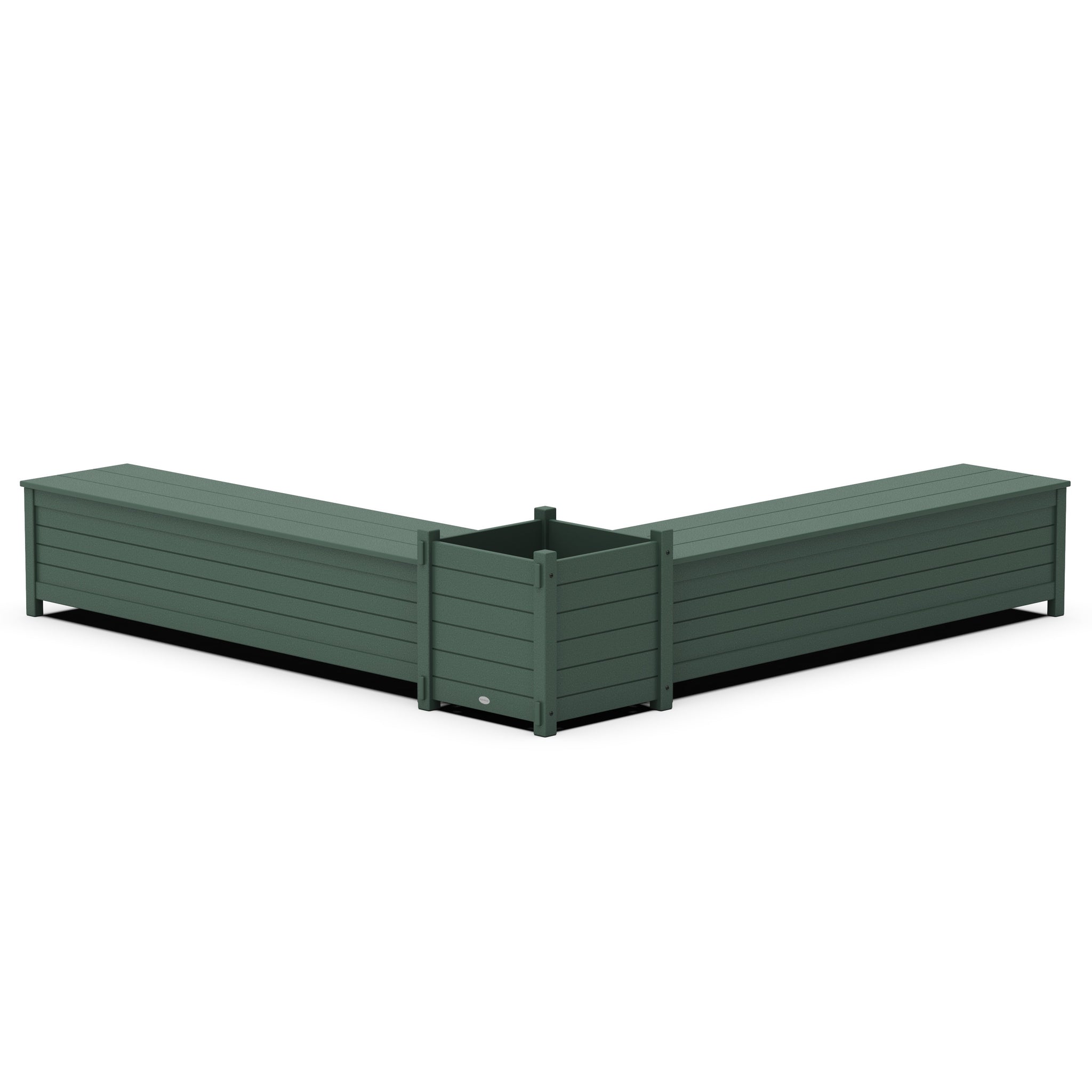 72" Nautical L- Shaped Planter Storage Bench Set- Large