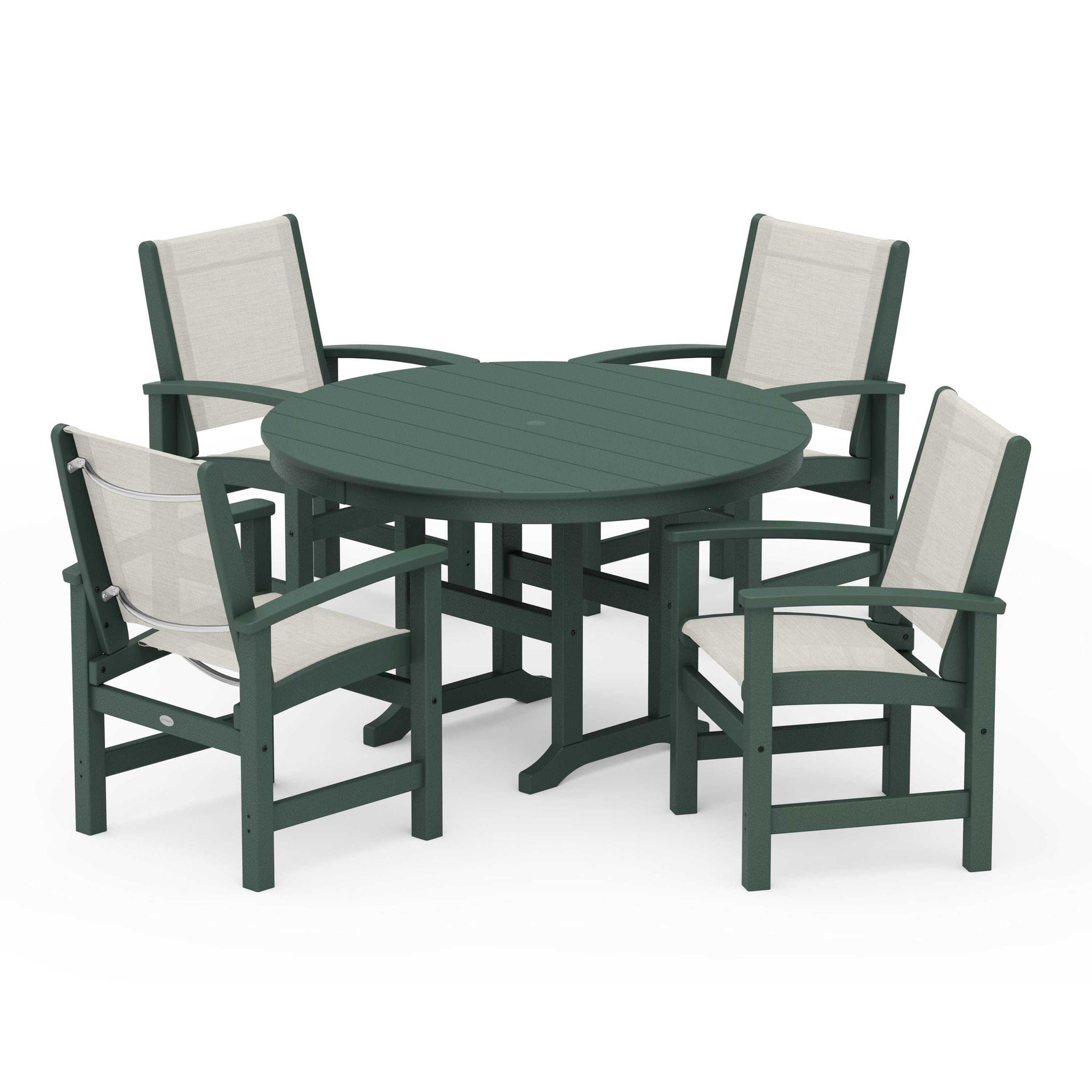 Coastal 5-Piece Round Farmhouse Dining Set