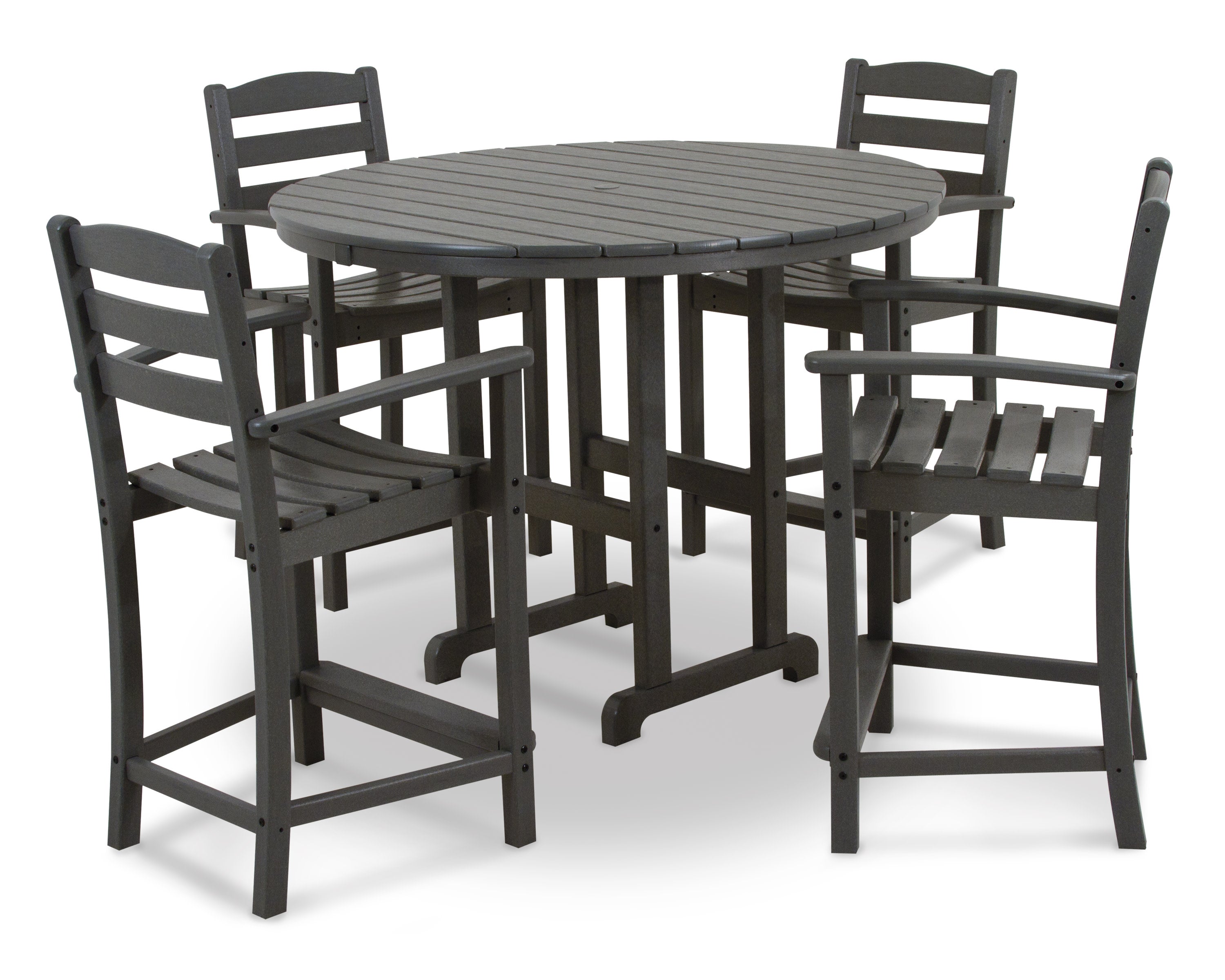 La Casa Café 5-Piece Round Farmhouse Counter Set
