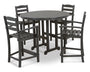 La Casa Café 5-Piece Round Farmhouse Counter Set