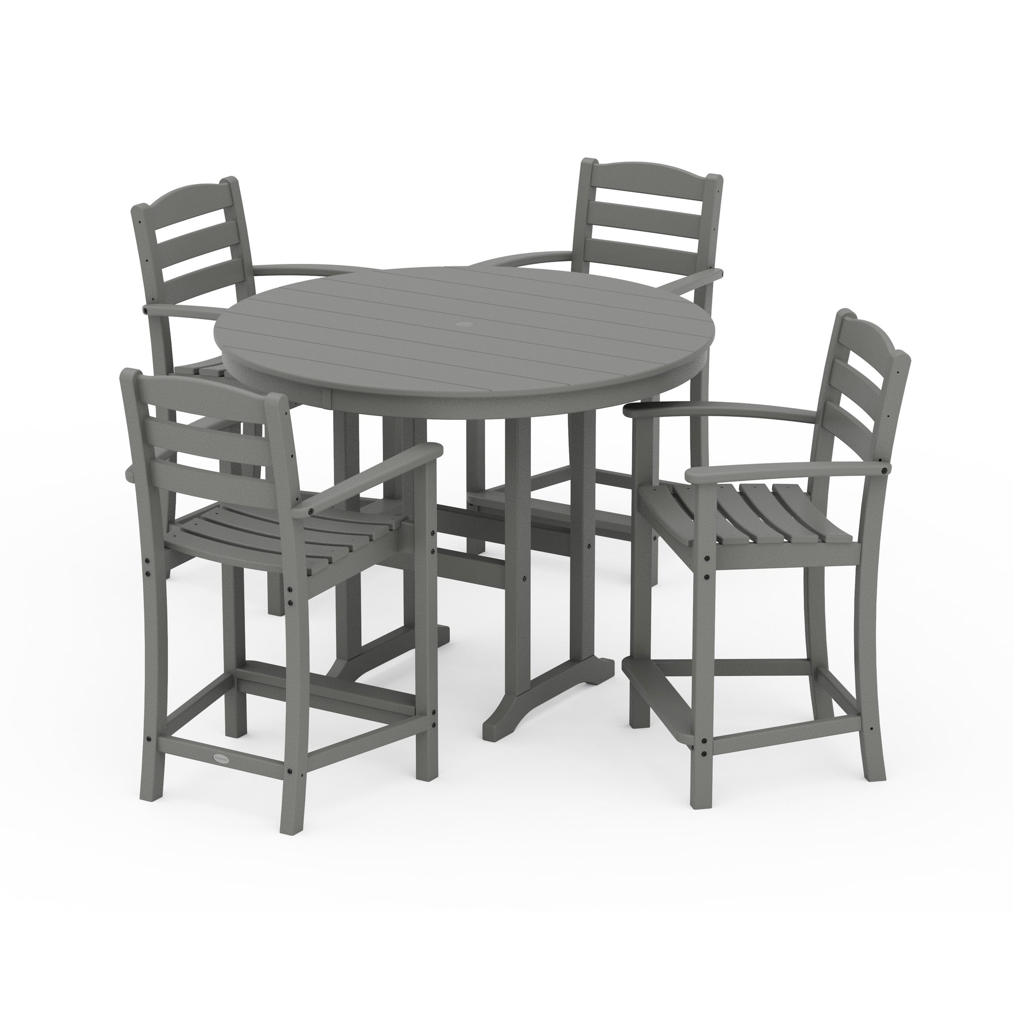 La Casa Café 5-Piece Round Farmhouse Counter Set