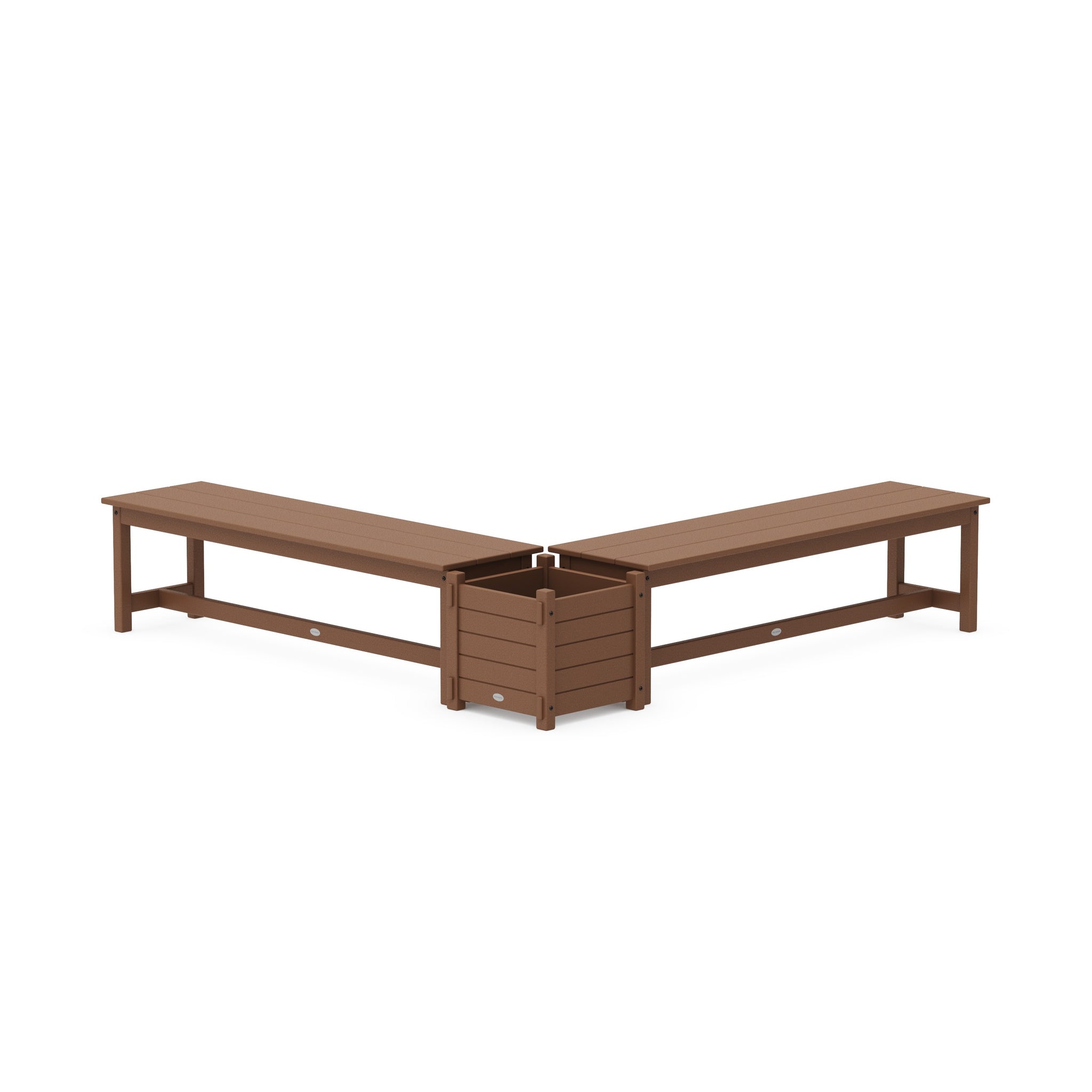 60" Nautical L- Shaped Planter Bench Set