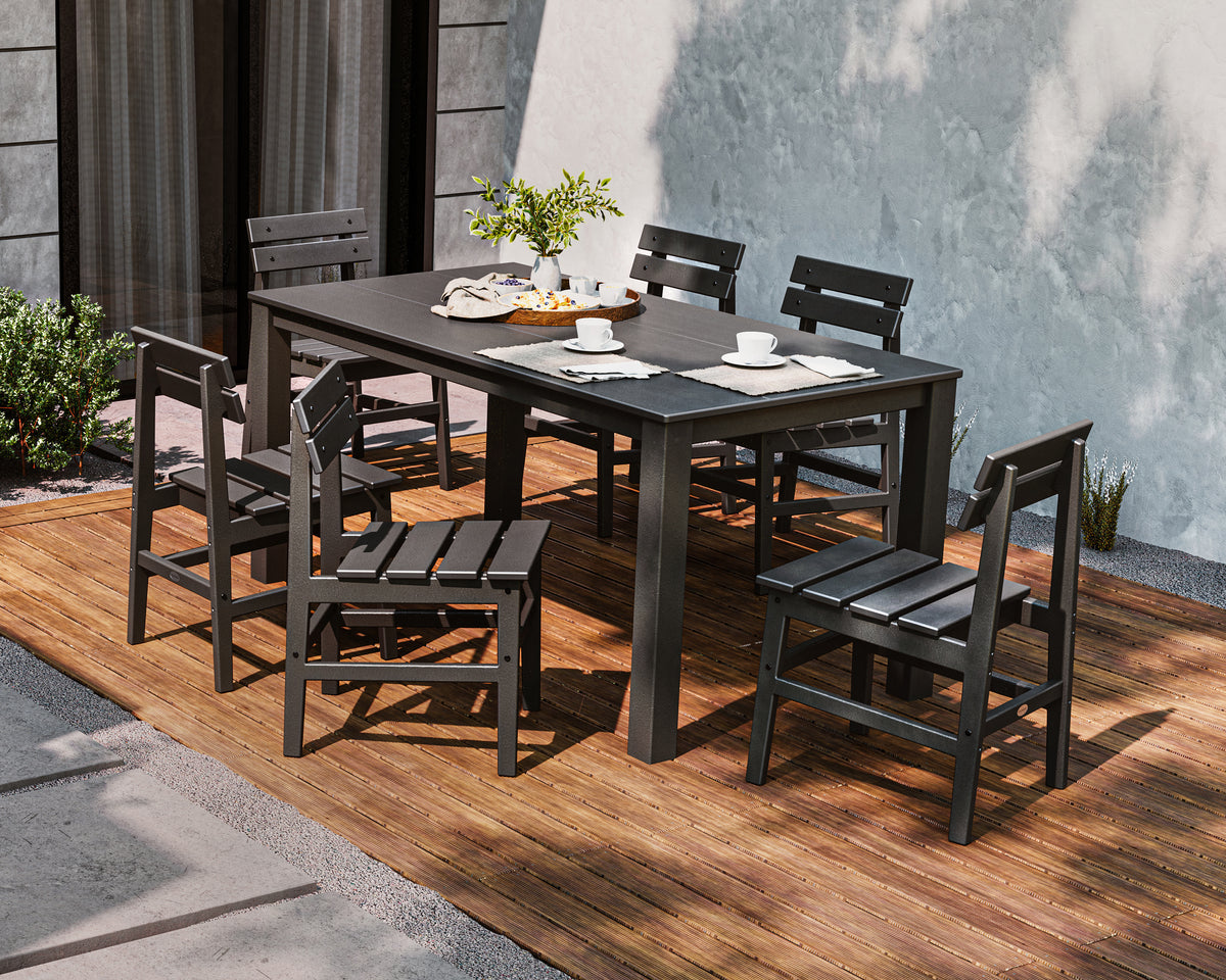 Modern Studio Plaza Chair 7-Piece Parsons Table Dining Set