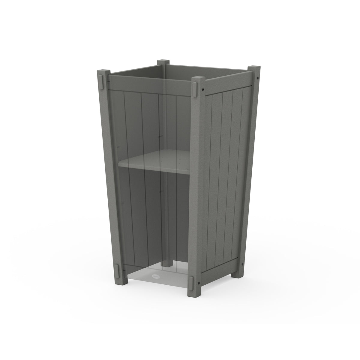 square plastic planter pots Vineyard Large Tapered Square Tall Planter Box Slate Grey
