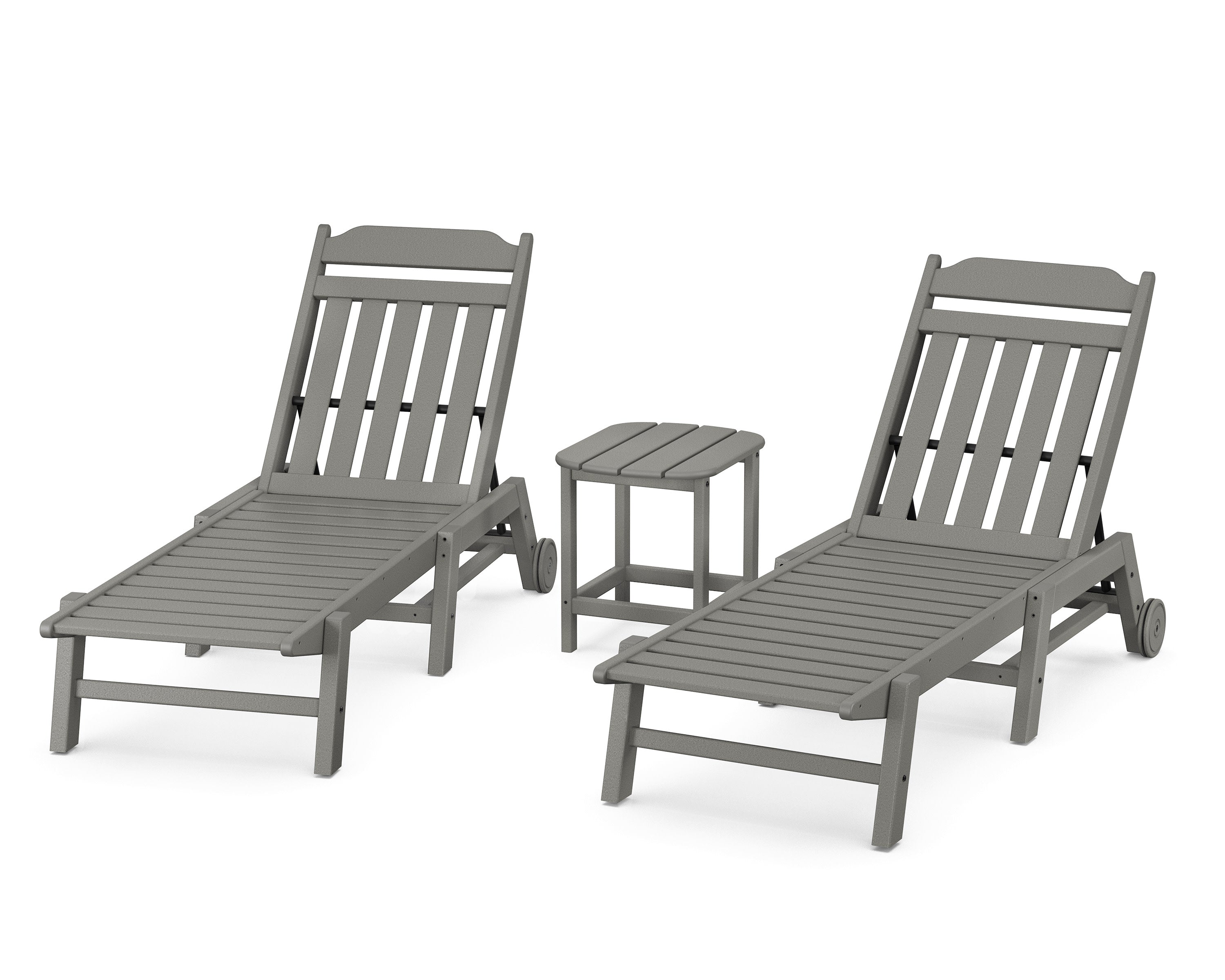 Cottage 3-Piece Chaise Set with Wheels