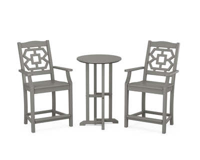 Chinoiserie 3-Piece Farmhouse Bistro Counter Set